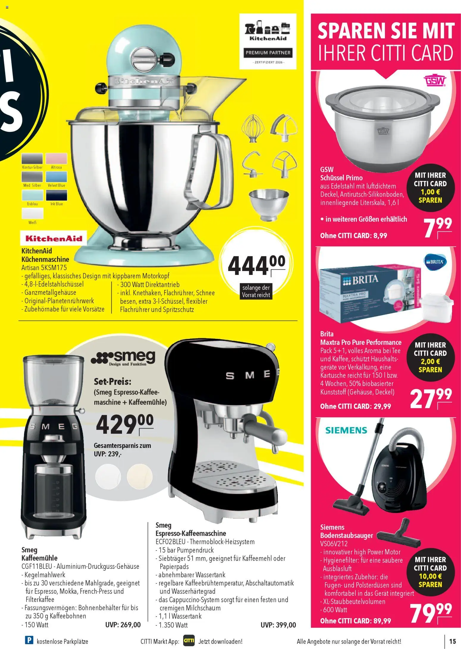 CITTI Markt Prospekt 	 – gültig ab 04.03.2026 | Seite: 15 | Produkte: Siemens, Tee