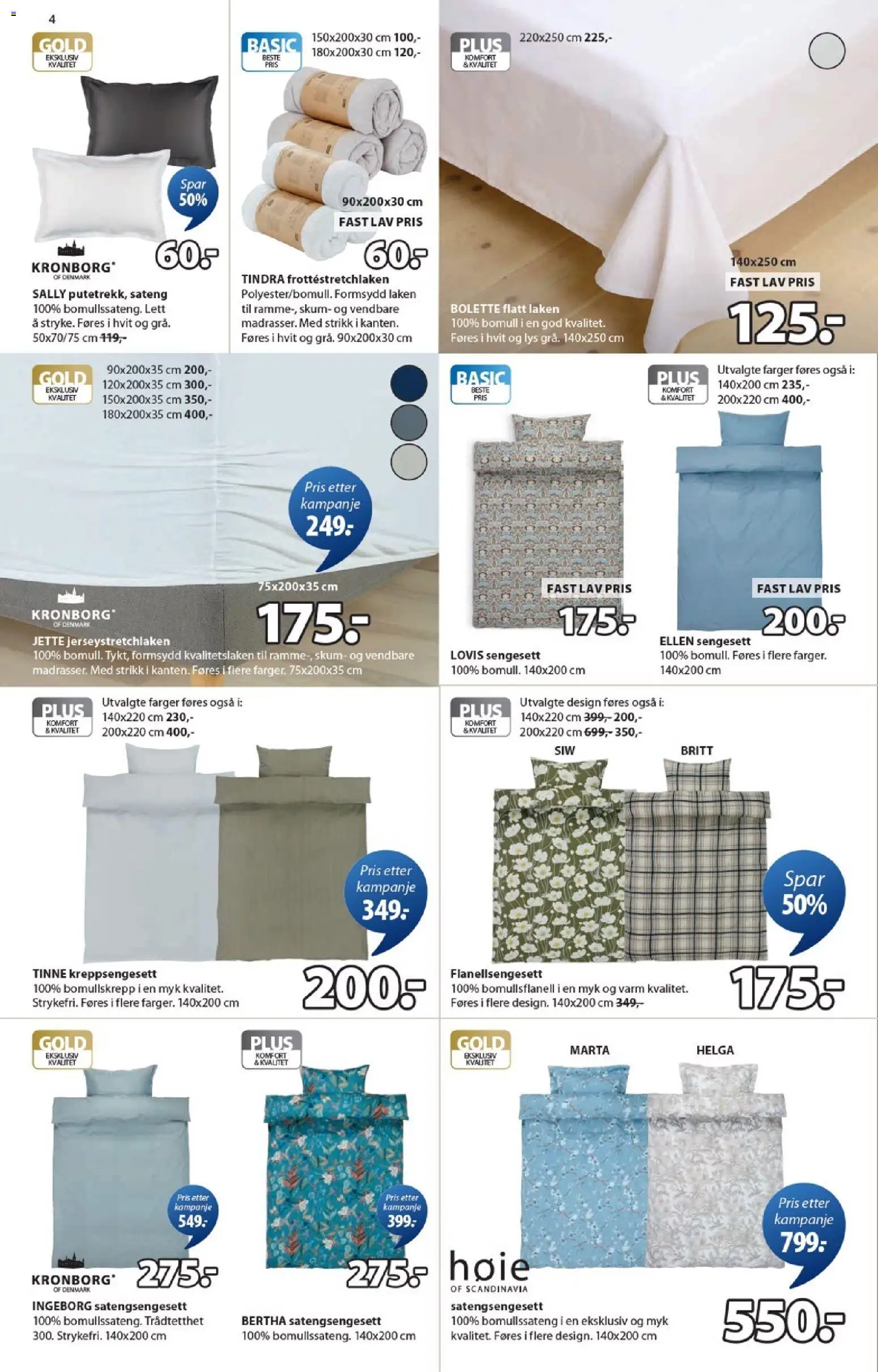 {H1} | Side: 4 | Produkter: Nuisette, Laken, Lys, Strikk