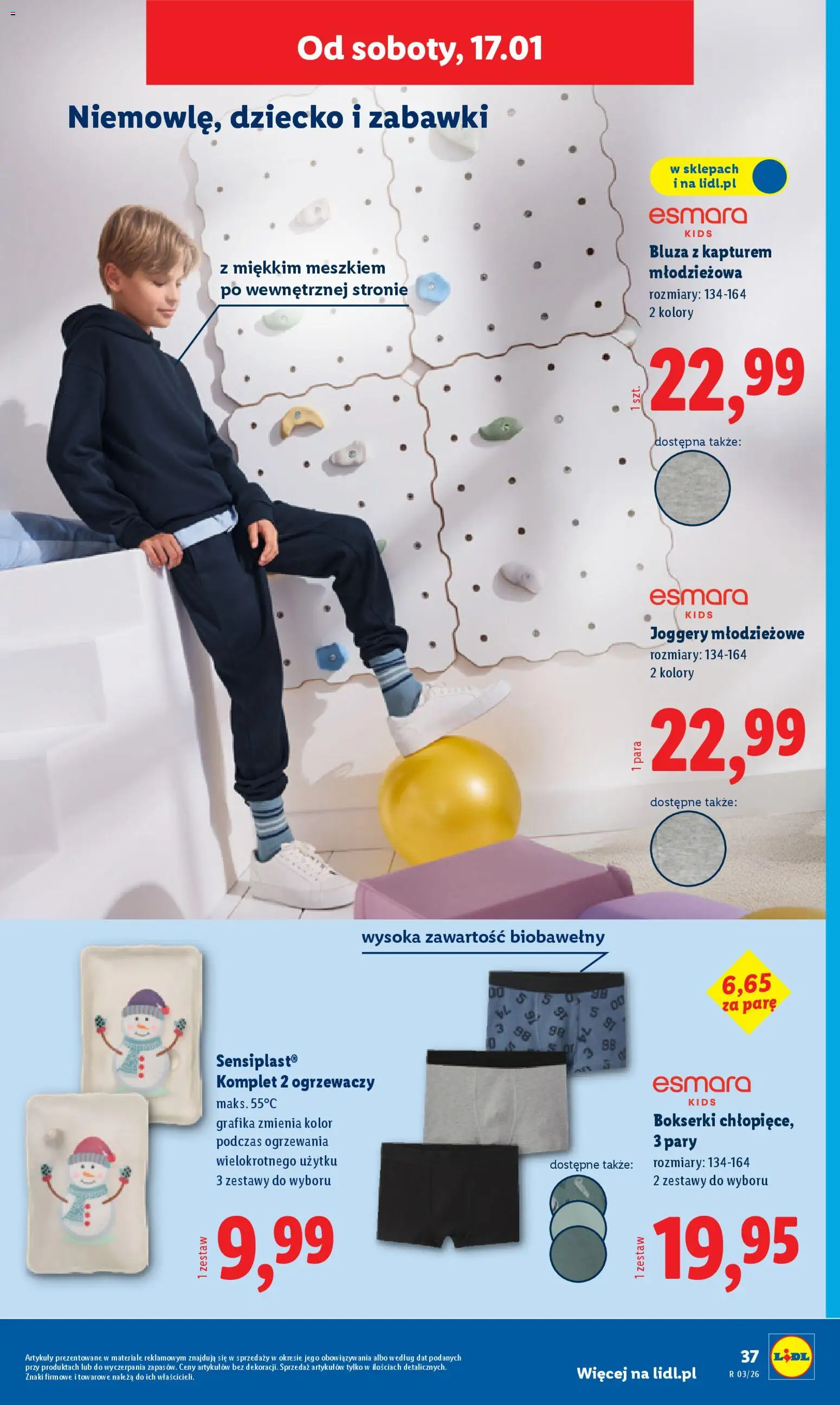 Lidl Katalog od 12.01.2026 | Strona: 39 | Produkty: Bluza z kapturem, Bokserki