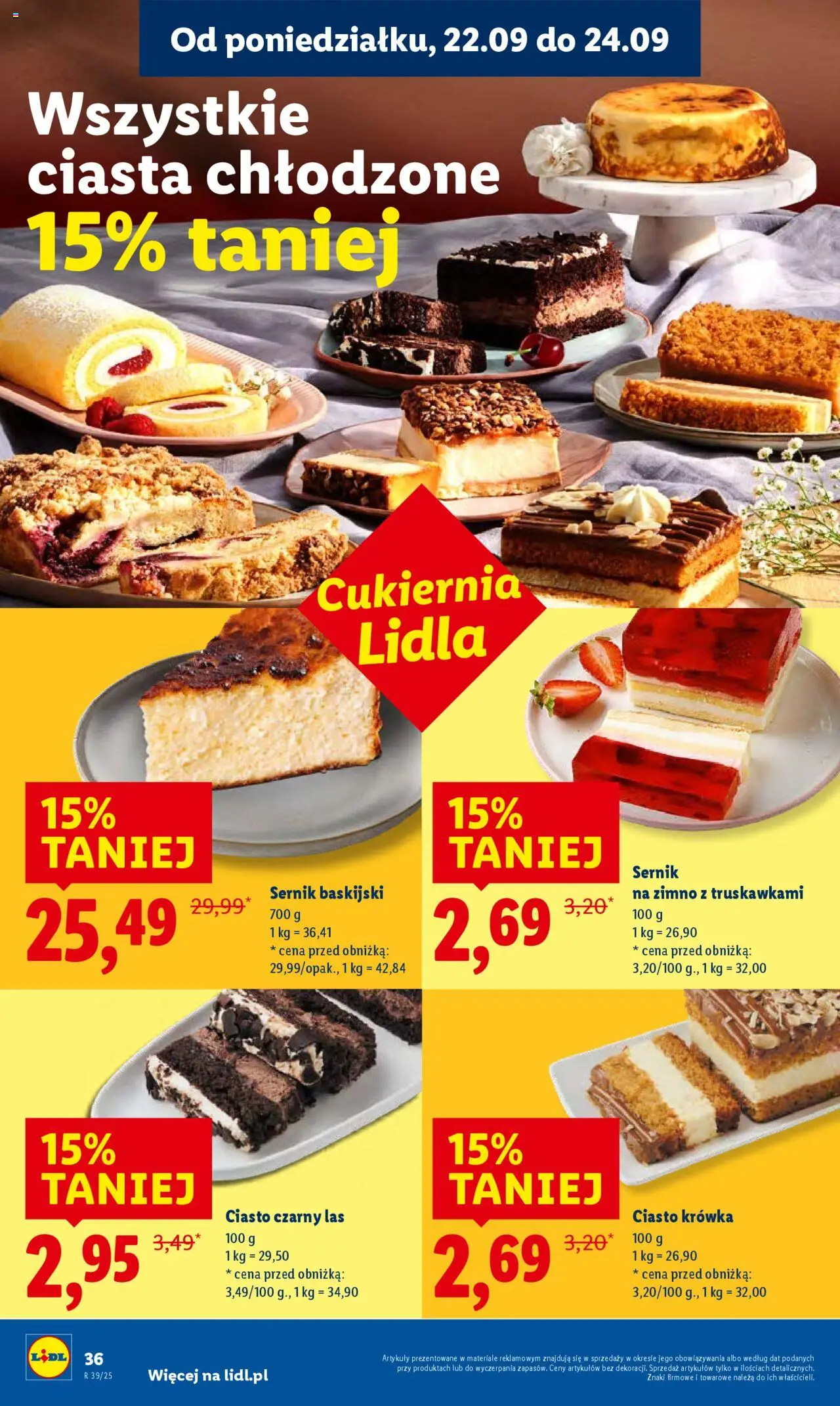 Lidl Gazetka od 22.09.2025 | Strona: 44 | Produkty: Ciasto krówka, Ciasto, Krowka