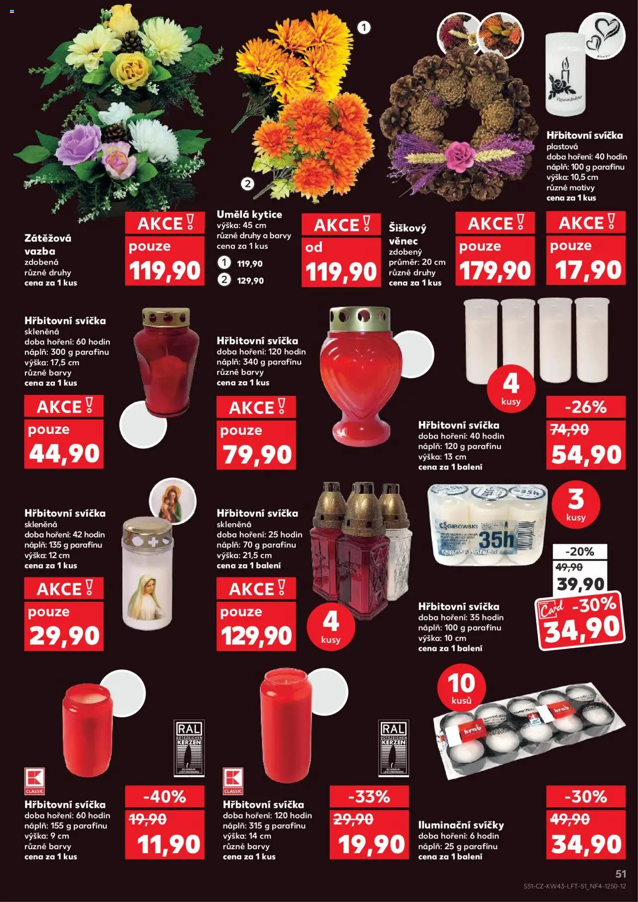Kaufland leták - Chomutov od 22.10.2025 | Strana: 51 | Produkty: Svíčka, Kytice, Svíčky, Barvy