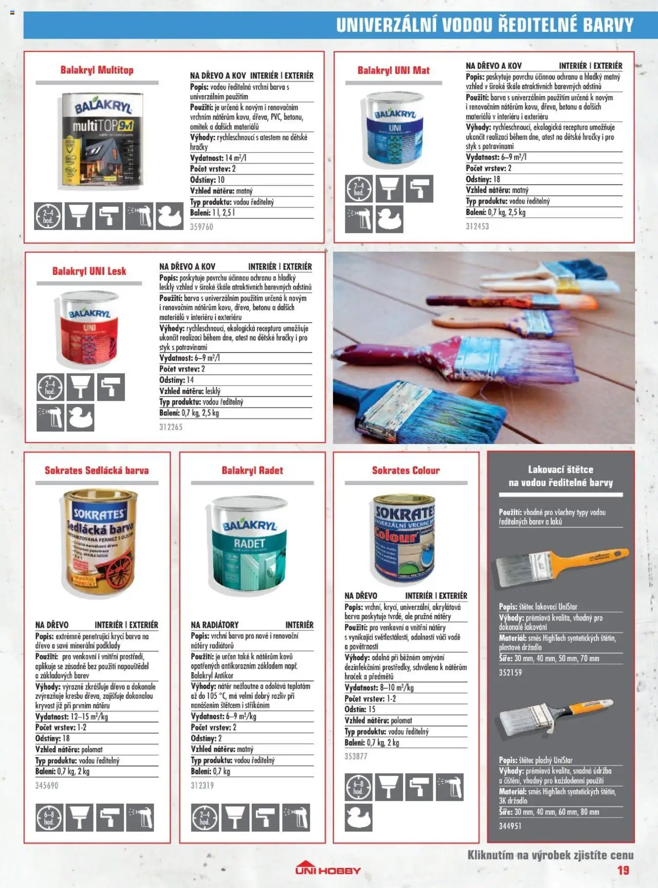 Uni Hobby katalog - Barvy 2025 od 23.05.2025 | Strana: 19 | Produkty: Hračky, Barvy, Štětec