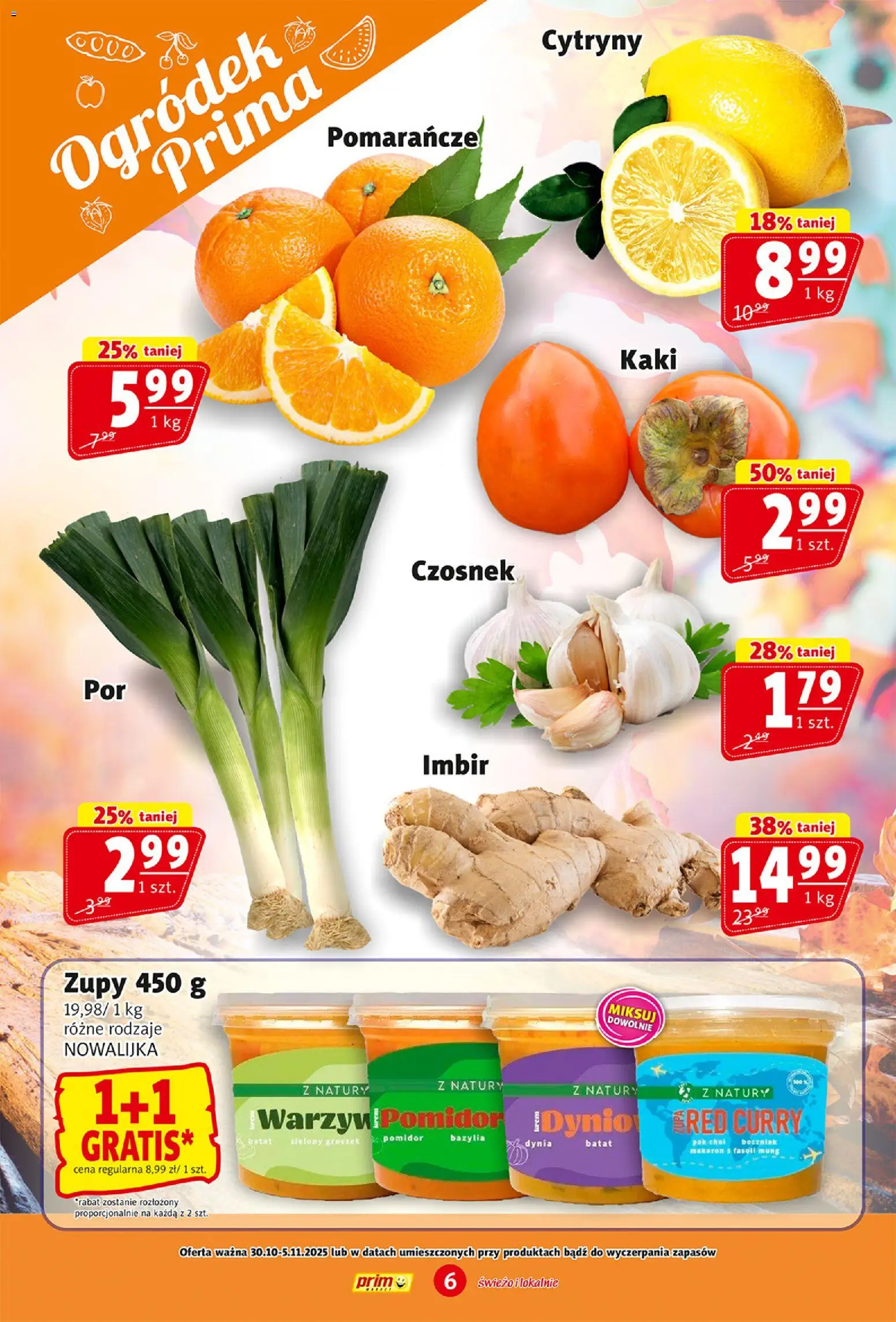Prim Market Gazetka od 30.10.2025 | Strona: 6 | Produkty: Kaki, Dynia, Batat, Pomarańcze