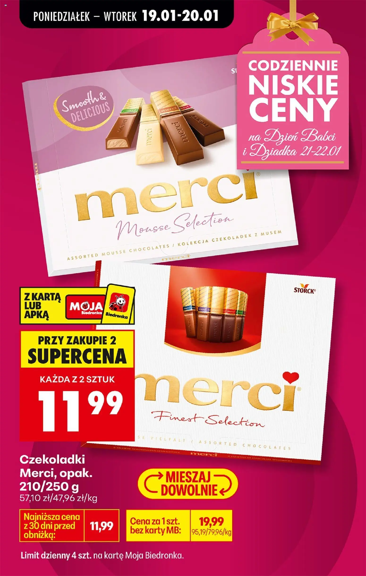Biedronka gazetka od 19.01.2026 | Strona: 3 | Produkty: Karta, Czekoladki, Merci