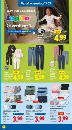 LUPILU Kinder pyjama, 100% katoen, Maten: 98/104 - 122/128 - Voorbeeld van een folder van Lidl, geldig van 09.03.2026 | Pagina: 28