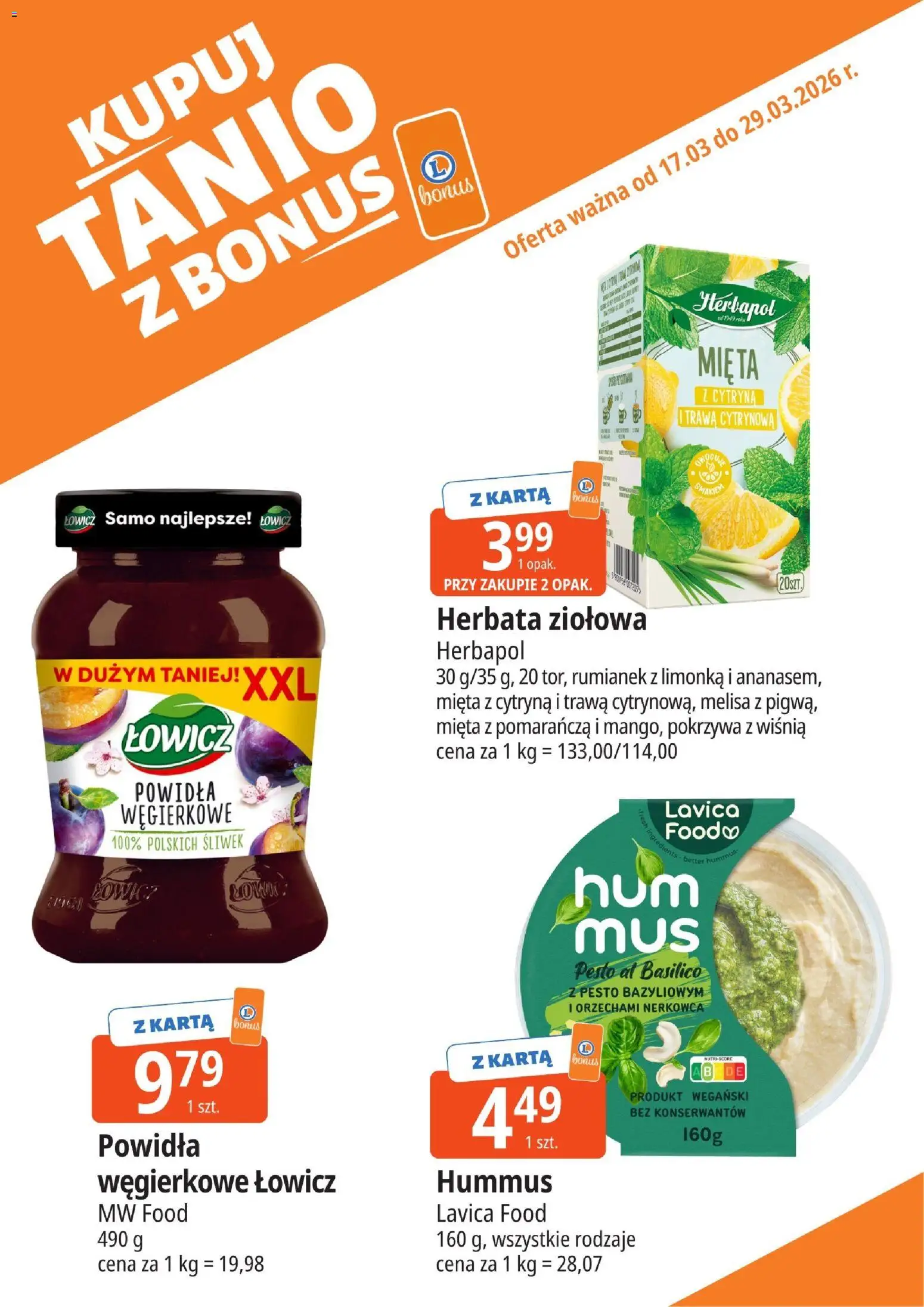 E.Leclerc gazetka - Tychy kupony dodatkowe od 17.03.2026 | Strona: 14 | Produkty: Cytryna, Limonka, Hummus, Herbata