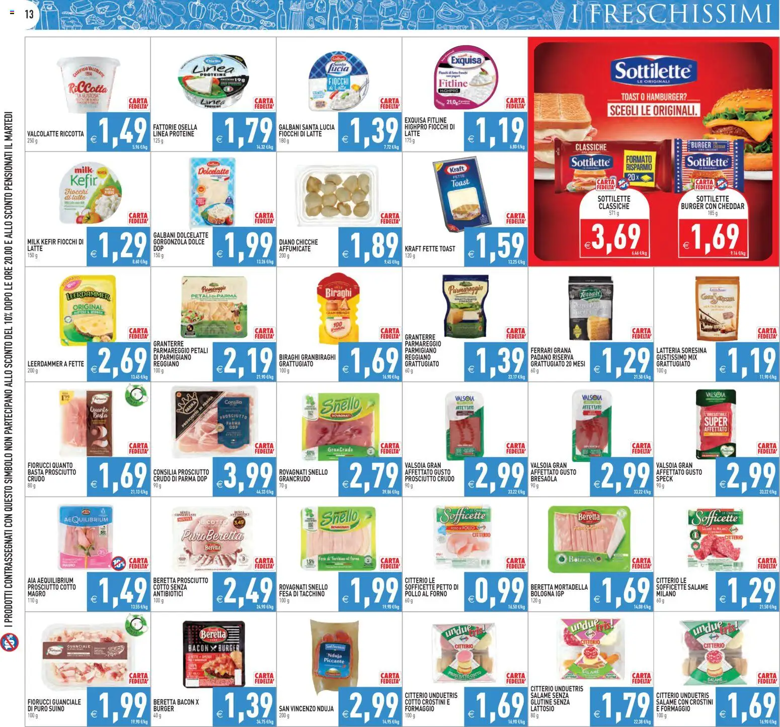 Volantino PIM Supermercati del 17.04.2026 | Pagina: 13 | Prodotti: Speck, Prosciutto di Parma, Fiocchi, Mortadella