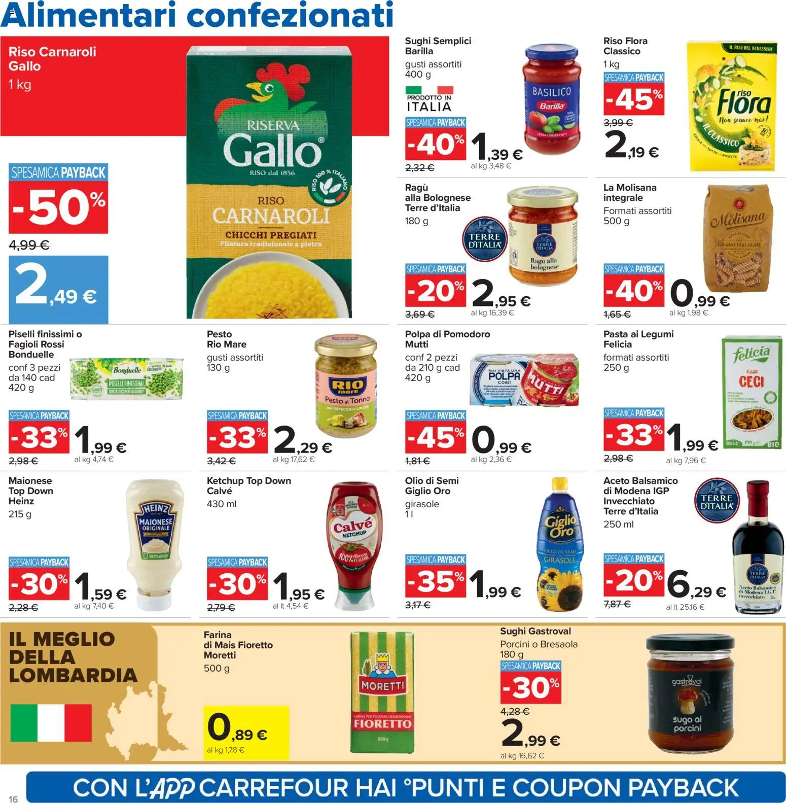 Volantino Carrefour del 07.04.2026 | Pagina: 16 | Prodotti: Maionese, Pomodoro, Farina, Mais