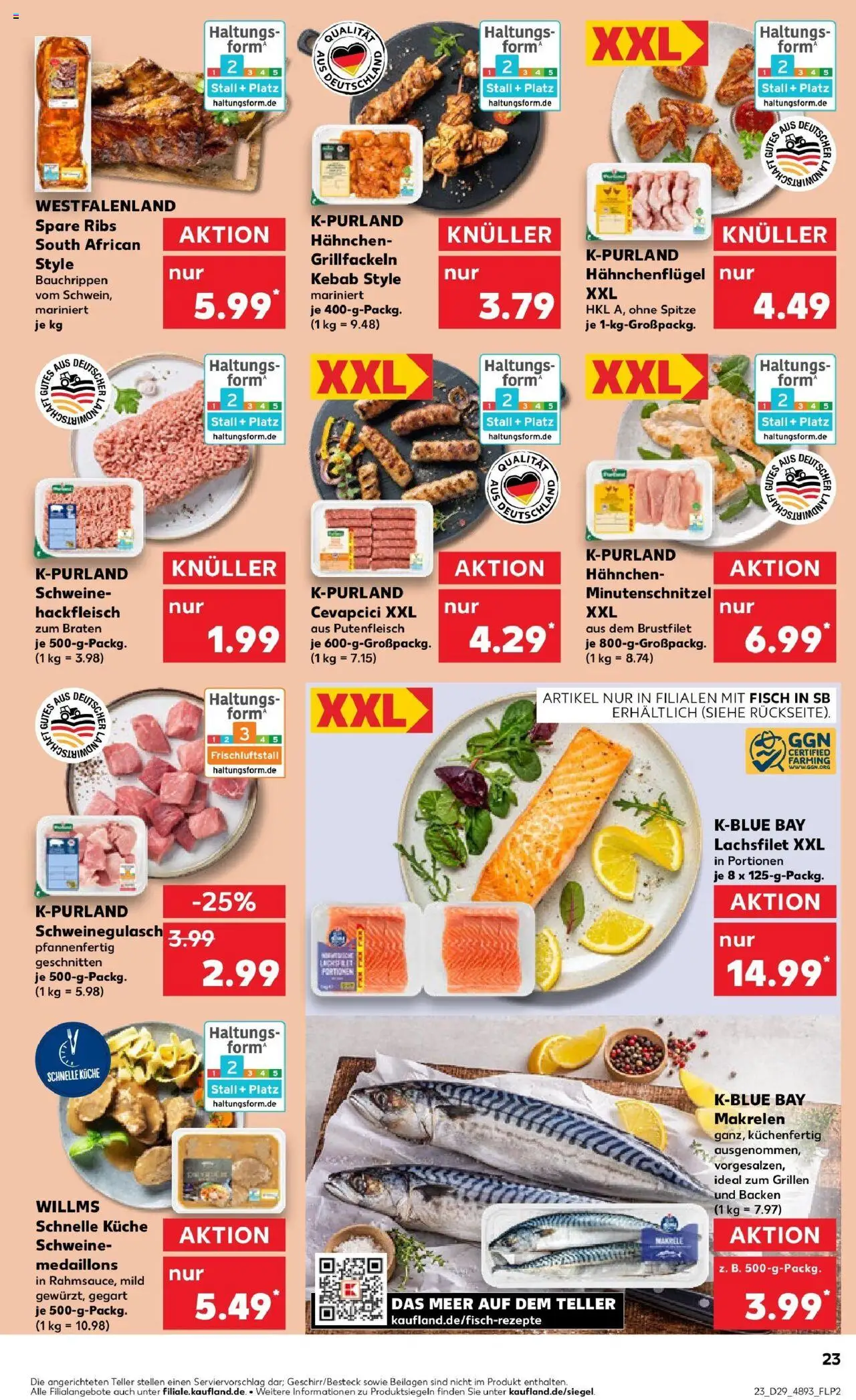 Kaufland prospekt Bad Freienwalde (Oder)	 - gültig ab dem 21.07.2025 | Seite: 36 | Produkte: Hahnchen, Spare ribs, Fisch, Hackfleisch