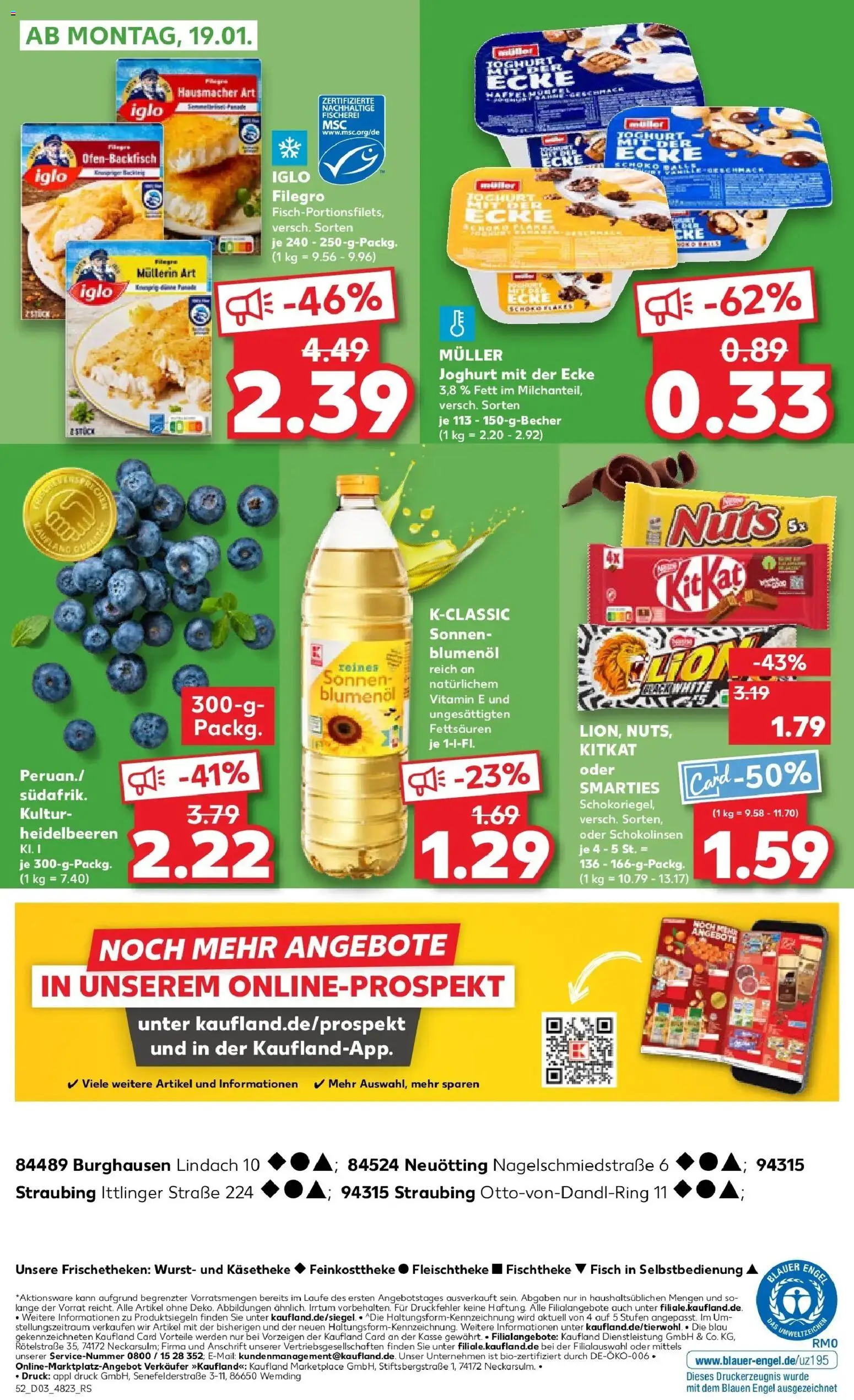 Kaufland prospekt Straubing	 – gültig ab 15.01.2026 | Seite: 52 | Produkte: Joghurt, Smarties, Fisch, Wurst