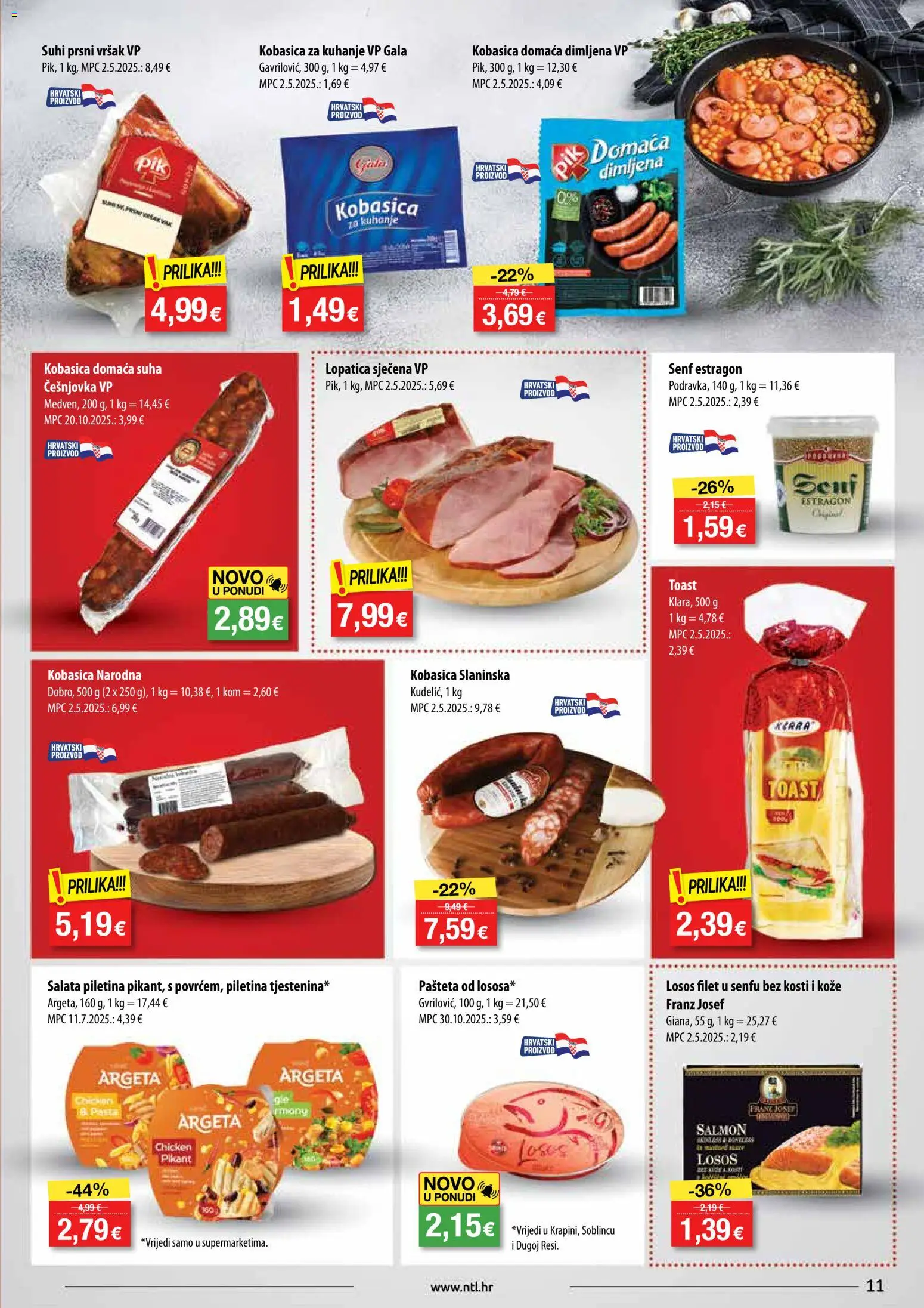 NTL katalog | vrijedi od 26.11.2025 | Stranica: 11 | Proizvodi: Piletina, Pašteta, Pasta, Senf