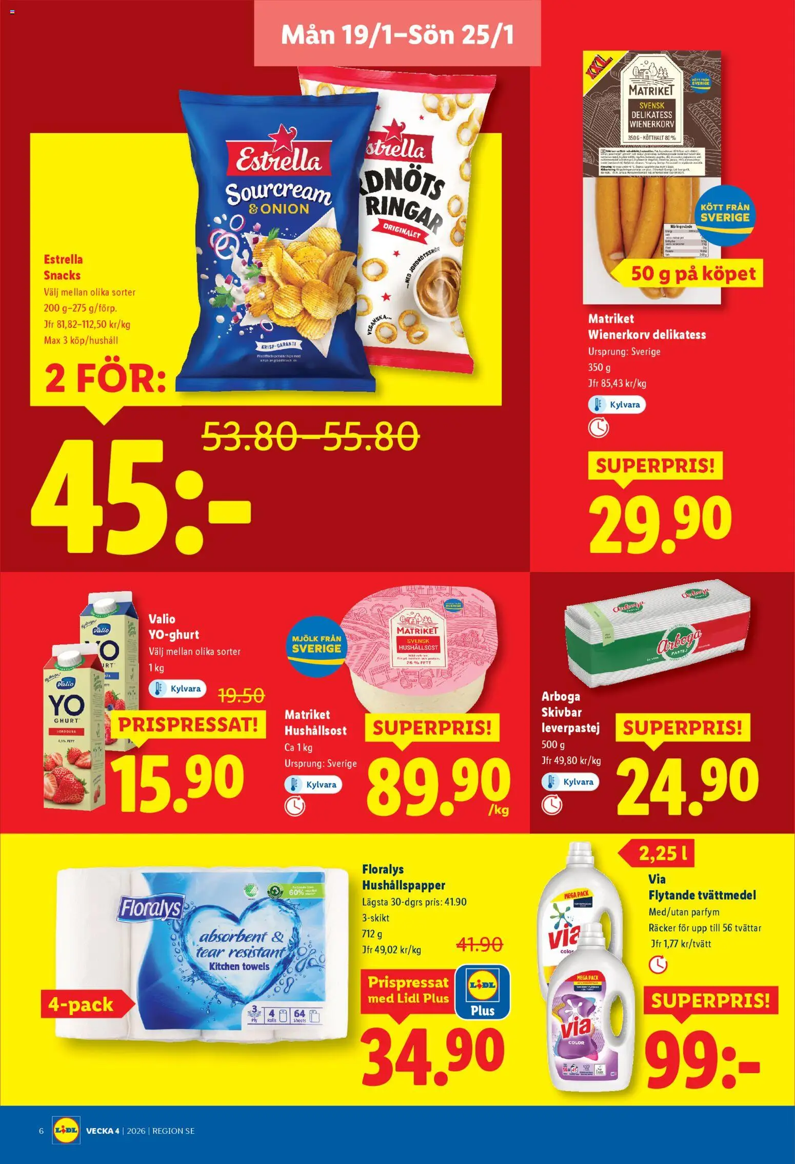 Lidl reklamblad aktuell från 19.01.2026 | Sida: 6 | Produkter: Parfym, Hushållsost, Leverpastej, Mjölk