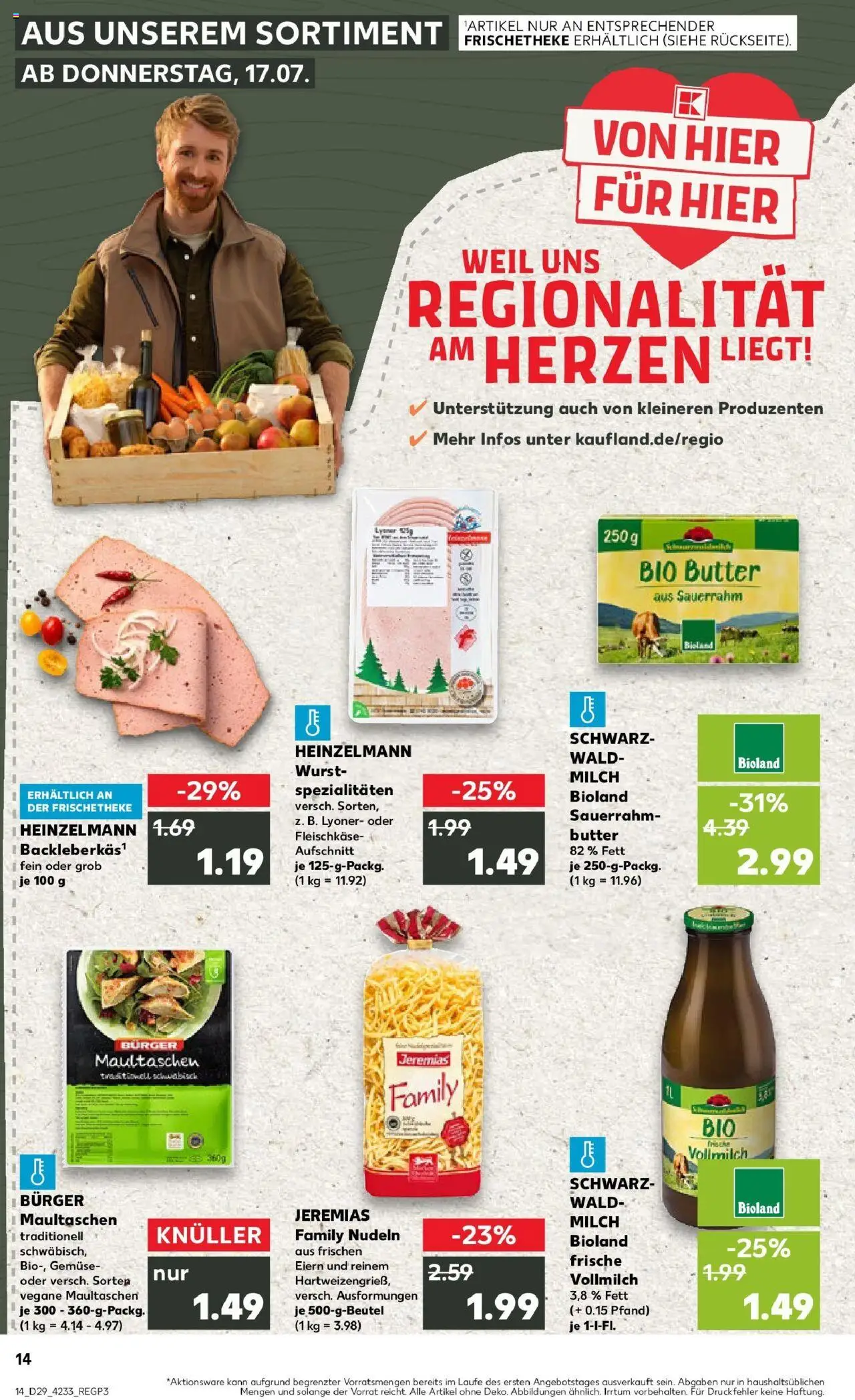 Kaufland prospekt Karlsruhe	 - gültig ab dem 21.07.2025 | Seite: 27 | Produkte: Gemüse, Wurst, Nudeln, Sauerrahm