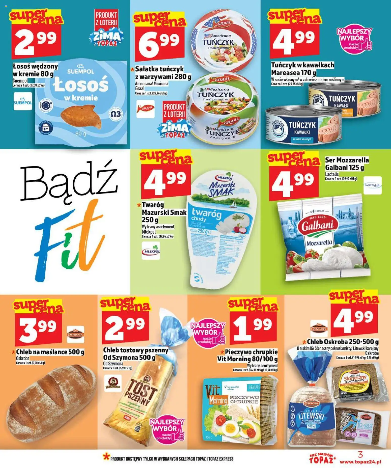 Topaz Gazetka od 02.01.2026 | Strona: 3 | Produkty: Pieczywo, Pieczywo chrupkie, Chleb, Sałatka