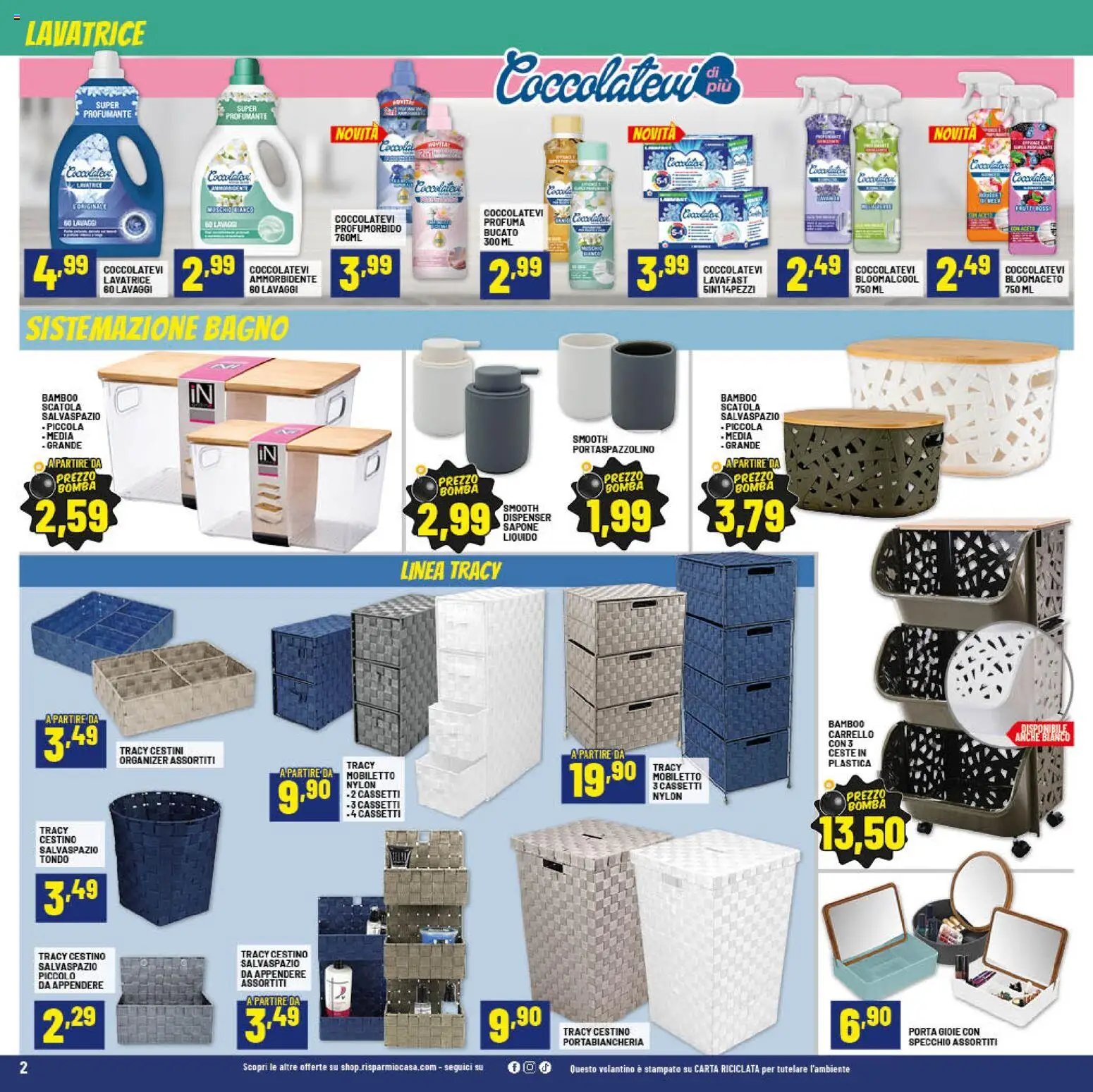 Volantino RisparmioCasa del 15.04.2026 | Pagina: 2 | Prodotti: Portaspazzolino, Bagno, Specchio, Portabiancheria