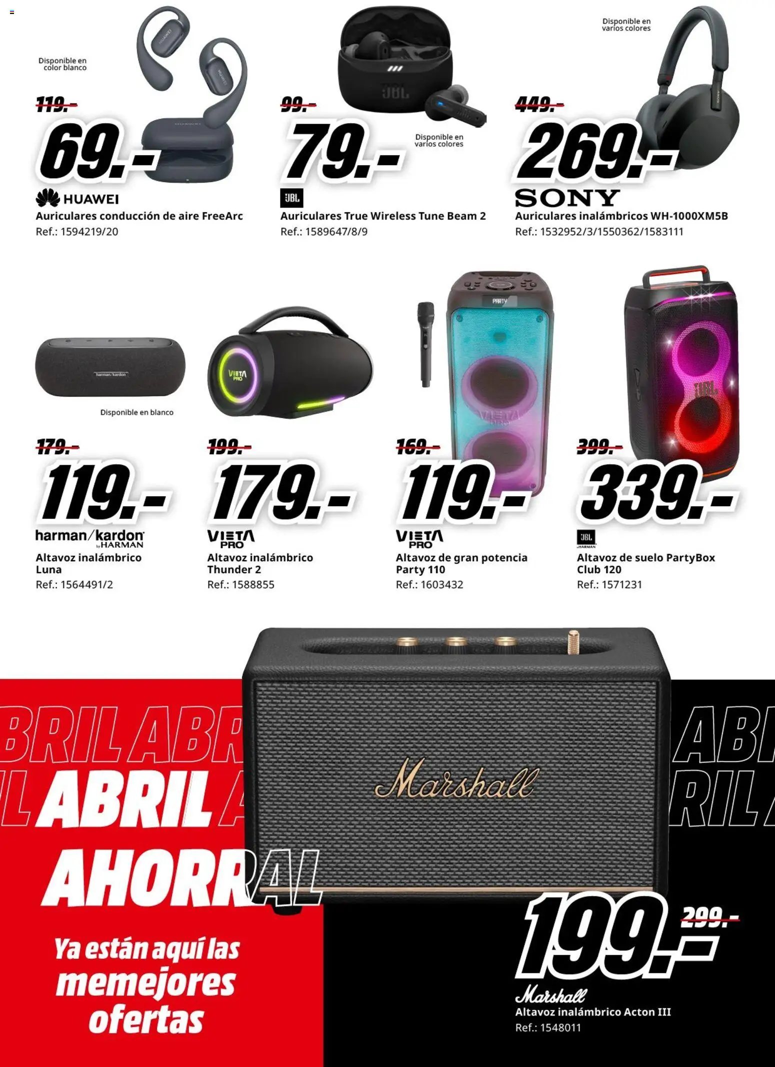 Media Markt folleto │ válido desde el 06.04.2026 | Página: 15 | Productos: Auriculares, Altavoz