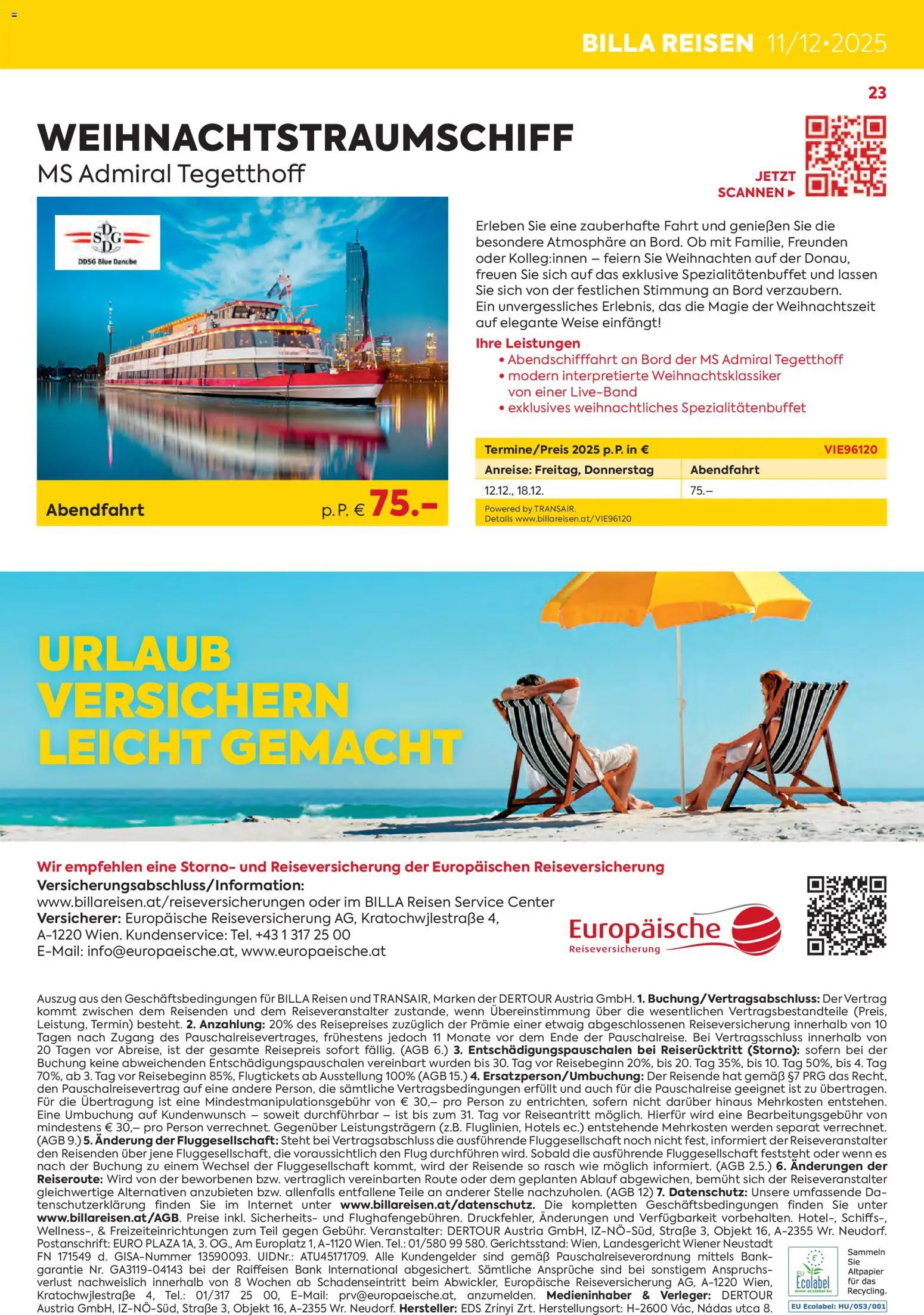 Billa Kreuzfahrten Rundreisen Erlebnisreisen 11/12-25 gültig ab 24.11.2025 | Seite: 23
