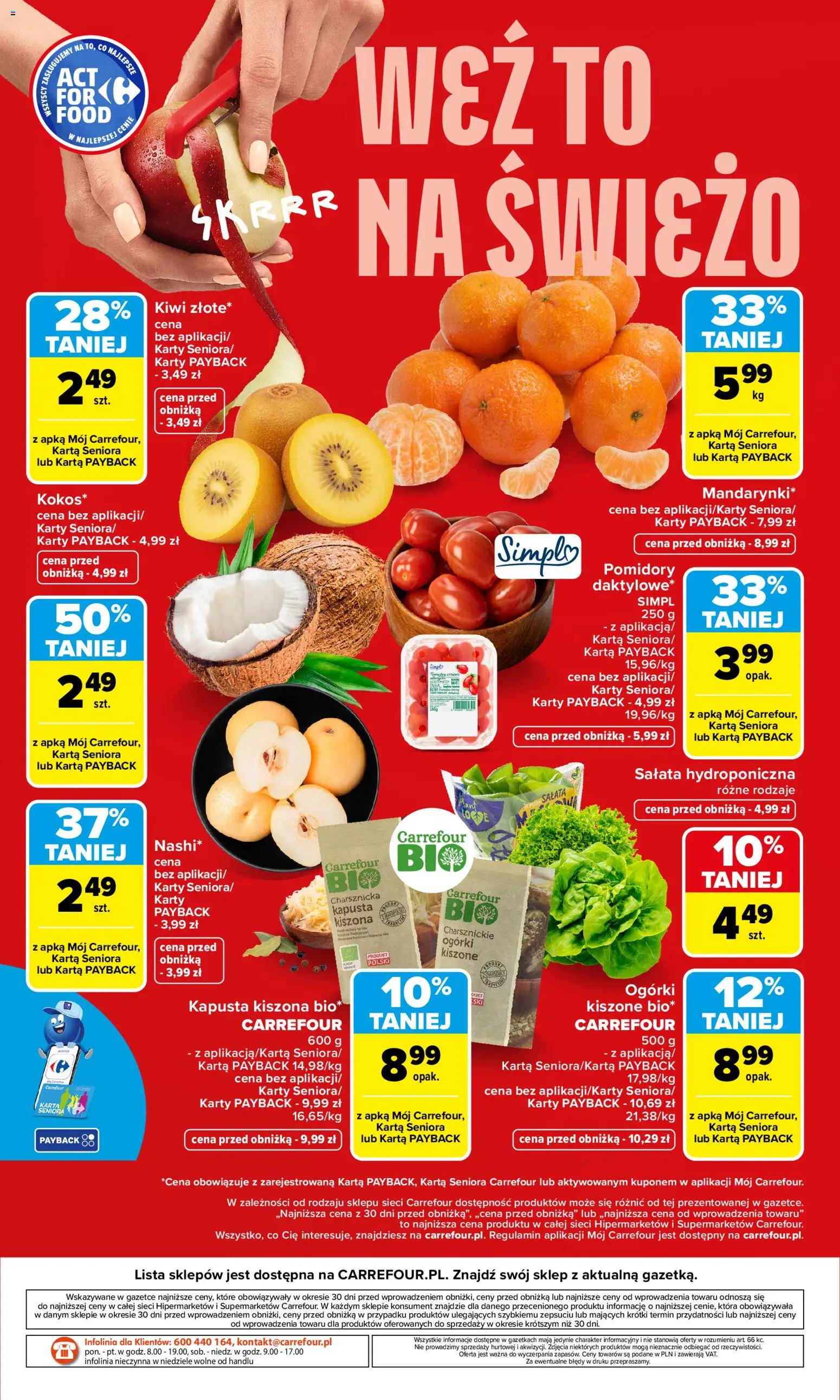 Carrefour gazetka - Weź to na świeżo od 09.03.2026 | Strona: 4 | Produkty: Kapusta, Kapusta kiszona, Pomidory, Ogórki