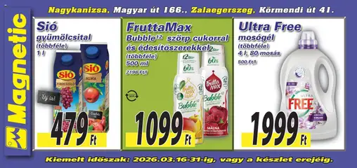 Magnetic Óriásplakátok - amely érvényes a következő dátumtól: 16.03.2026 | Oldal: 4 | Termékek: Szőlő, Gyümölcsital, Mosógél, Alma
