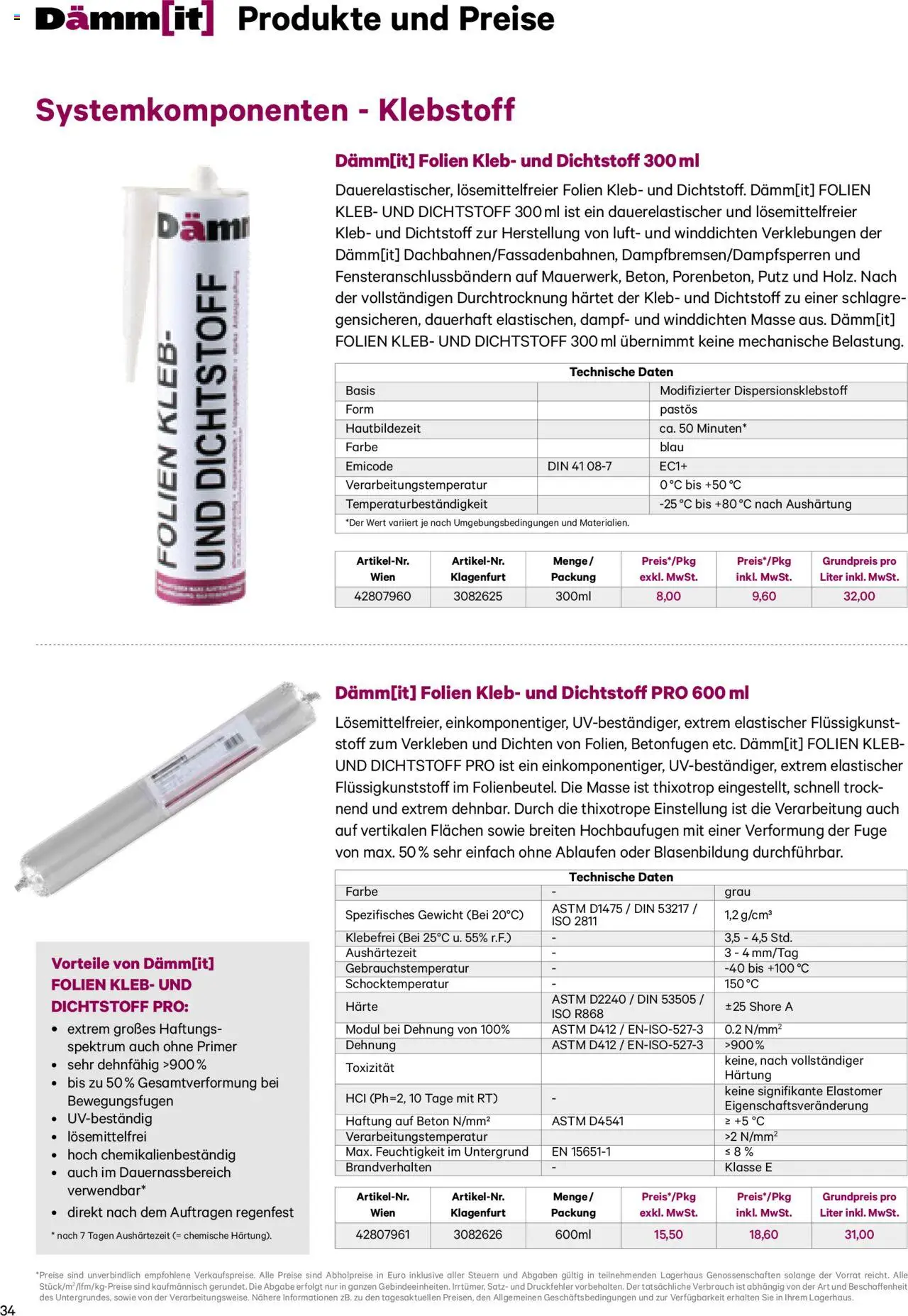 Lagerhaus Dämm[it] Katalog 2025 gültig ab 08.01.2025 | Seite: 34 | Produkte: Gewicht