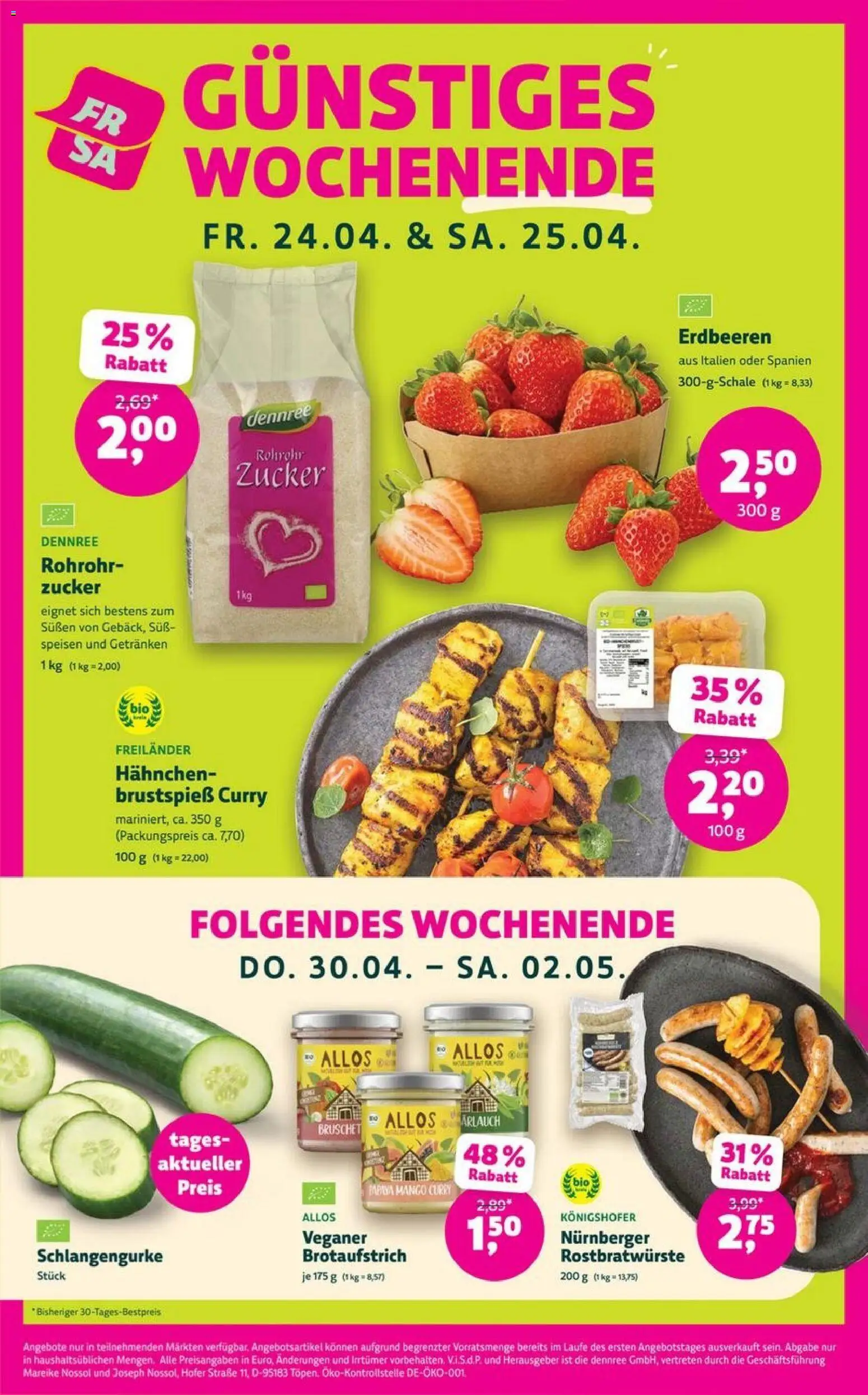 BioMarkt Prospekt 	 – gültig ab 22.04.2026 | Seite: 4 | Produkte: Hahnchen, Zucker, Mango, Erdbeeren