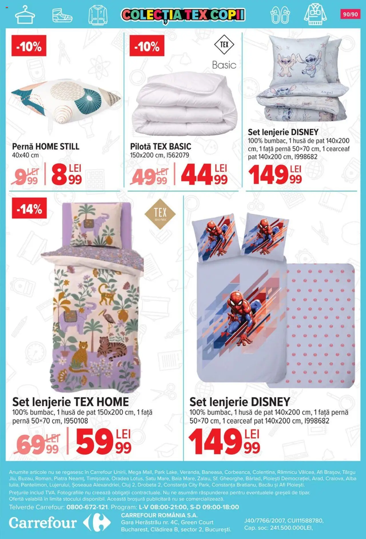 Carrefour catalog - Începe școala – valabil de la 13.08.2025 | Pagină: 91 | Produse: Pat, Pernă, Pilotă