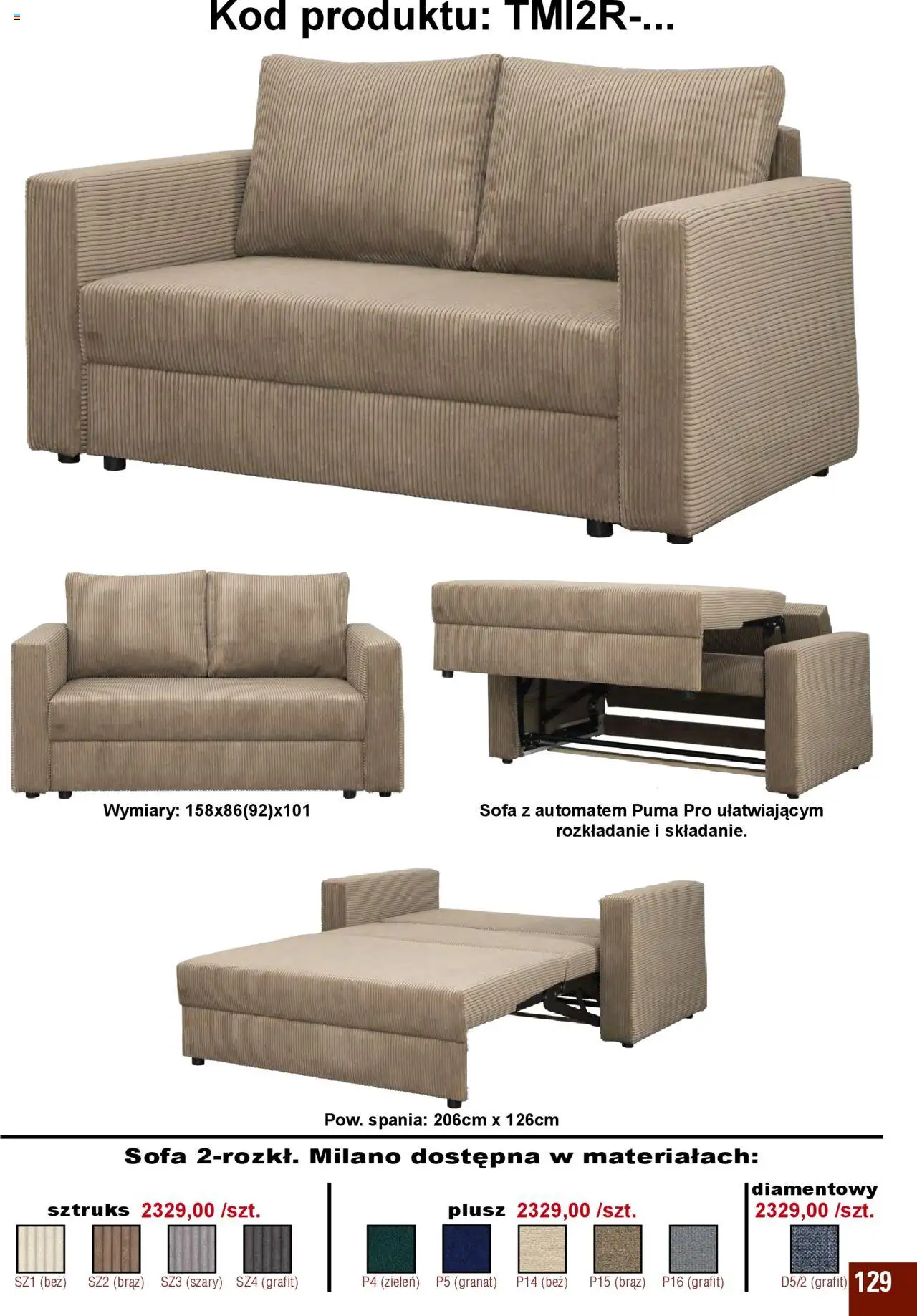 Bodzio Katalog od 01.07.2025 | Strona: 129 | Produkty: Sofa