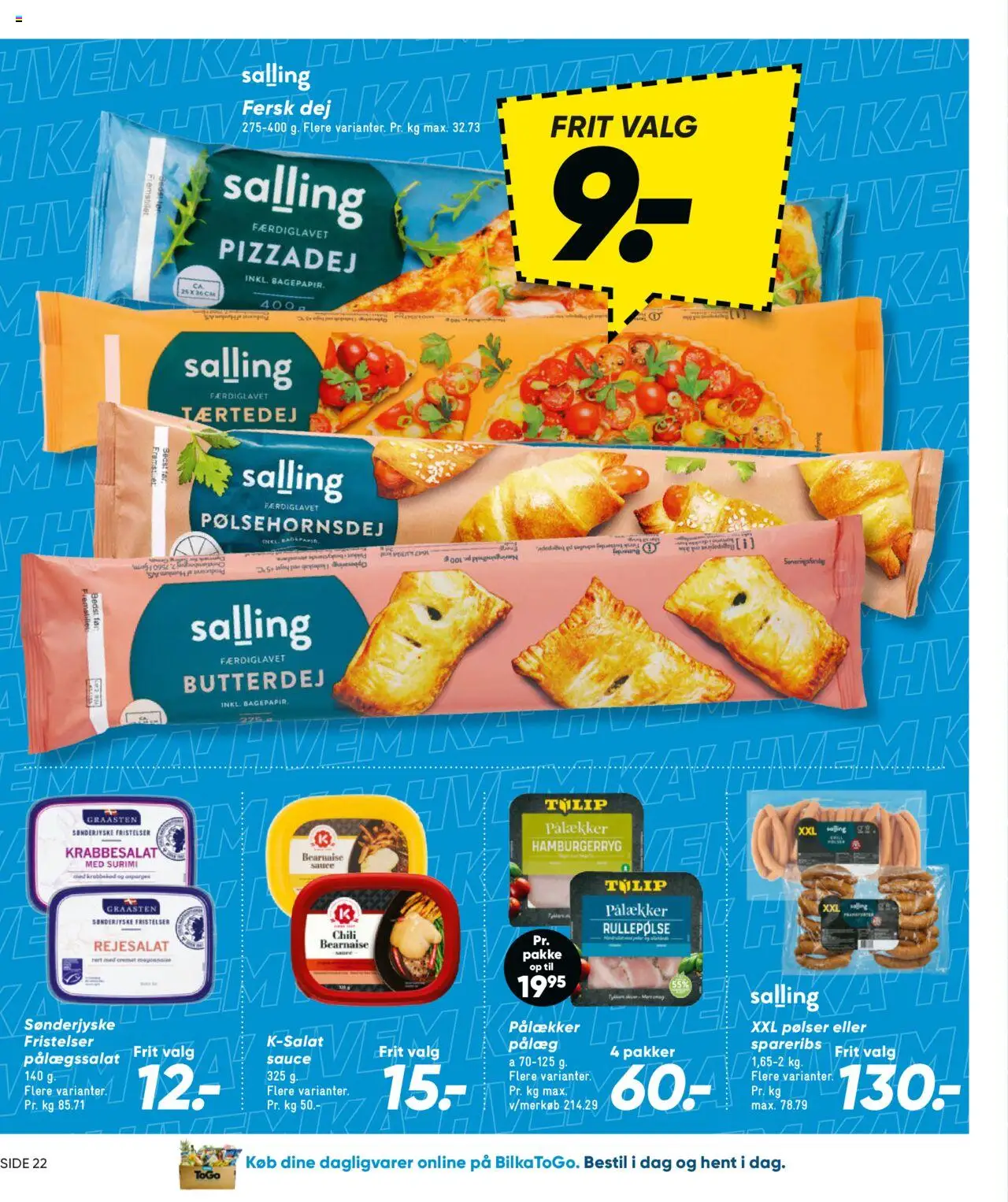 Bilka tilbudsavis – gyldig fra 12.09.2025 | Side: 26 | Produkter: Butterdej, Pølser, Pizzadej, Hamburgerryg