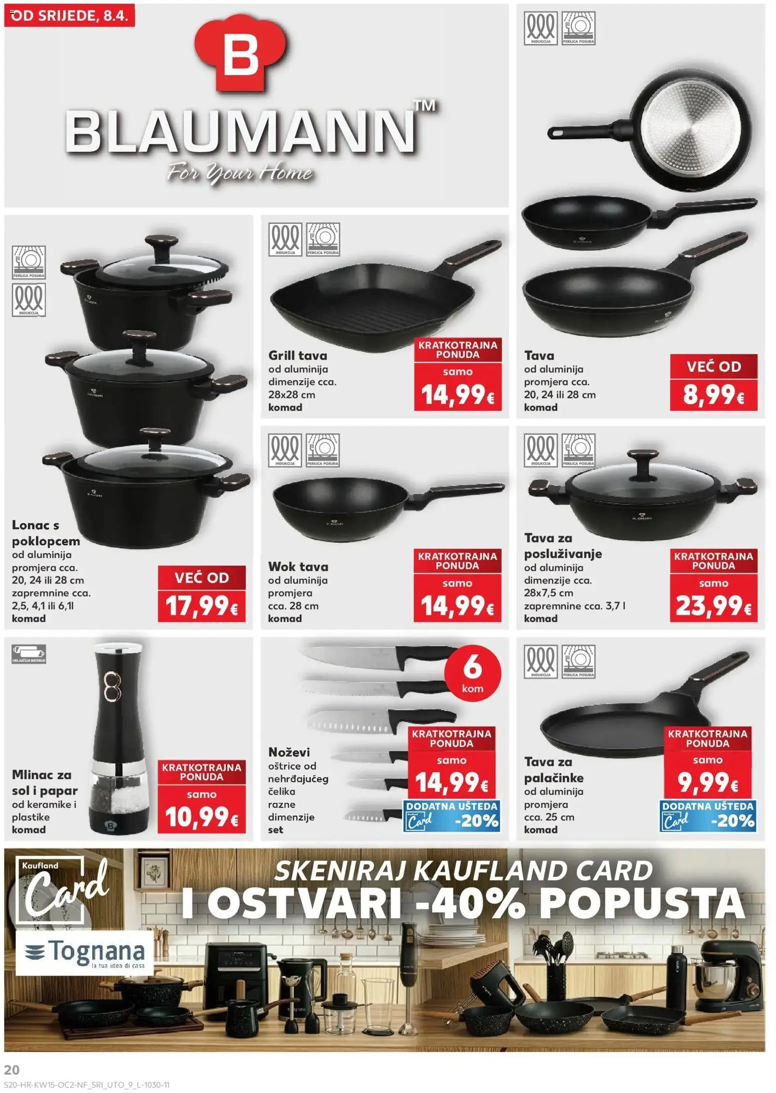 Kaufland katalog | vrijedi od 07.04.2026 | Stranica: 20 | Proizvodi: Perilica posuđa, Grill tava, Tava, Lonac