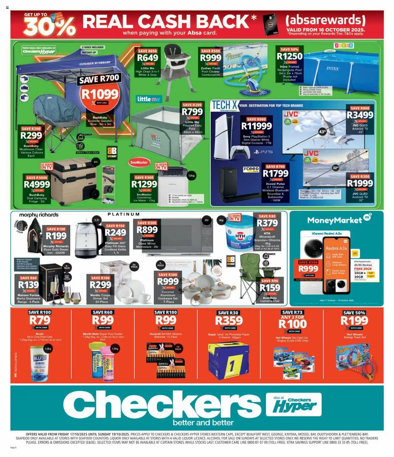 New Checkers catalogue – valid from 17.10.2025 | Page: 8 | Products: Glasses, Subwoofer, Wine, Cookware
