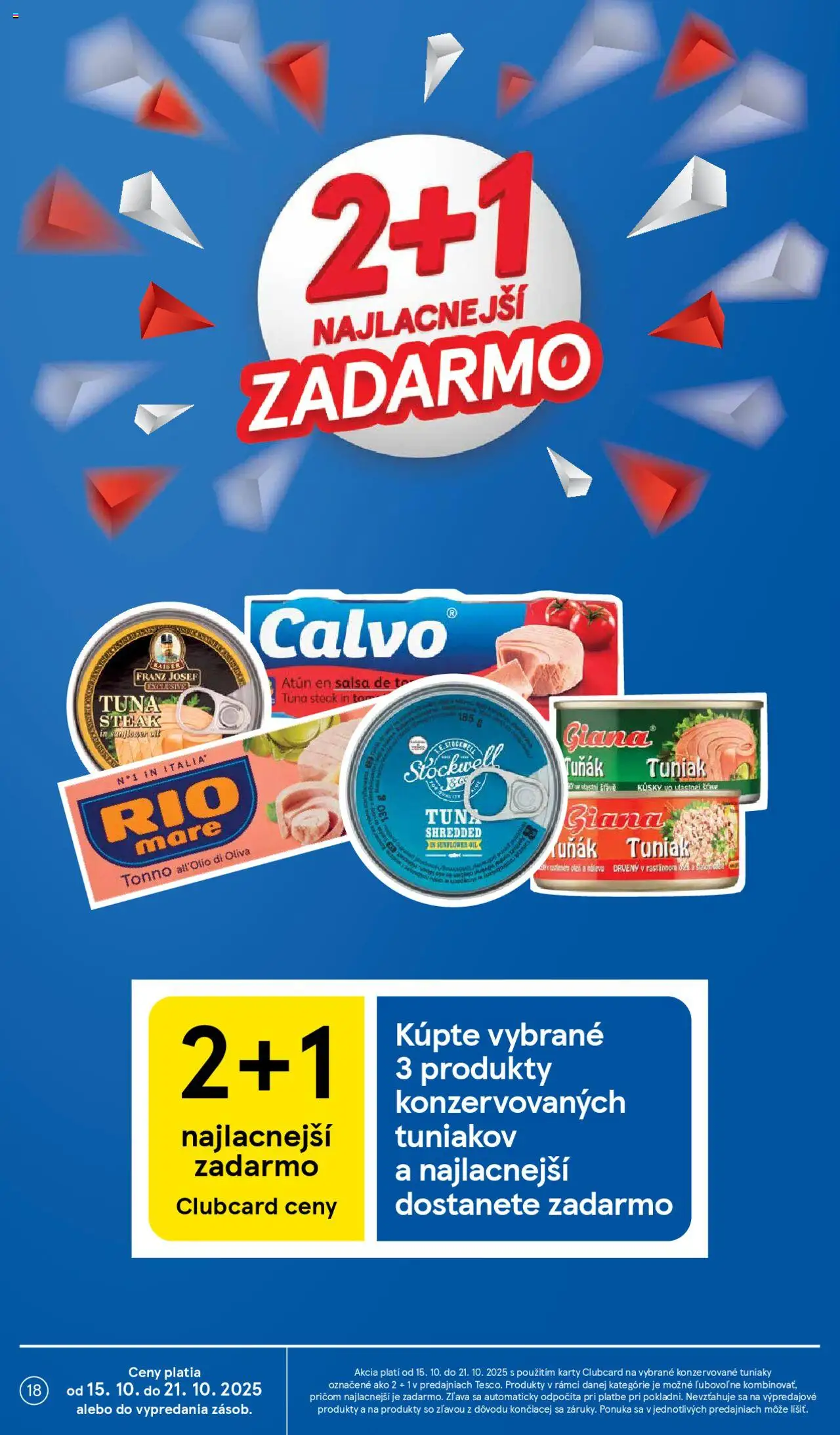 Nové Tesco akcie – leták je platný od 15.10.2025 | Strana: 18 | Produkty: Tuniak, Rio Mare, Steak