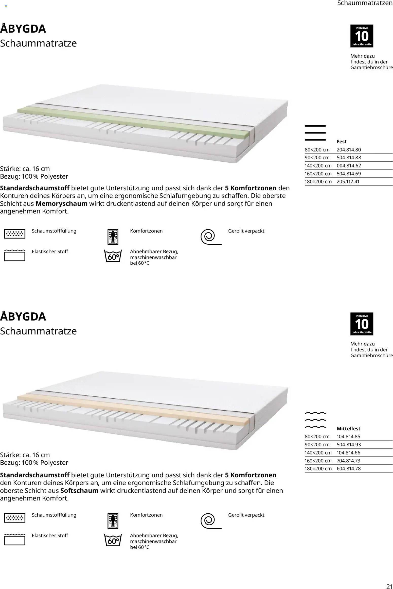 Ikea Prospekt  Schlafkomfort	 – gültig ab 30.09.2025 | Seite: 21