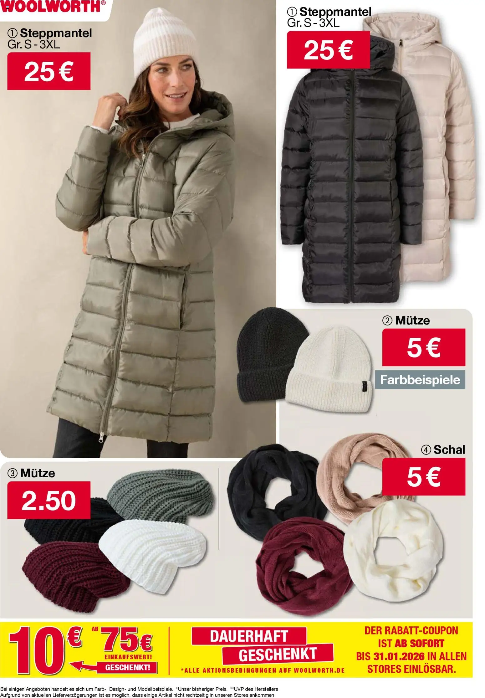 Woolworth Prospekt 	 – gültig ab 06.11.2025 | Seite: 2 | Produkte: Steppmantel, Schal