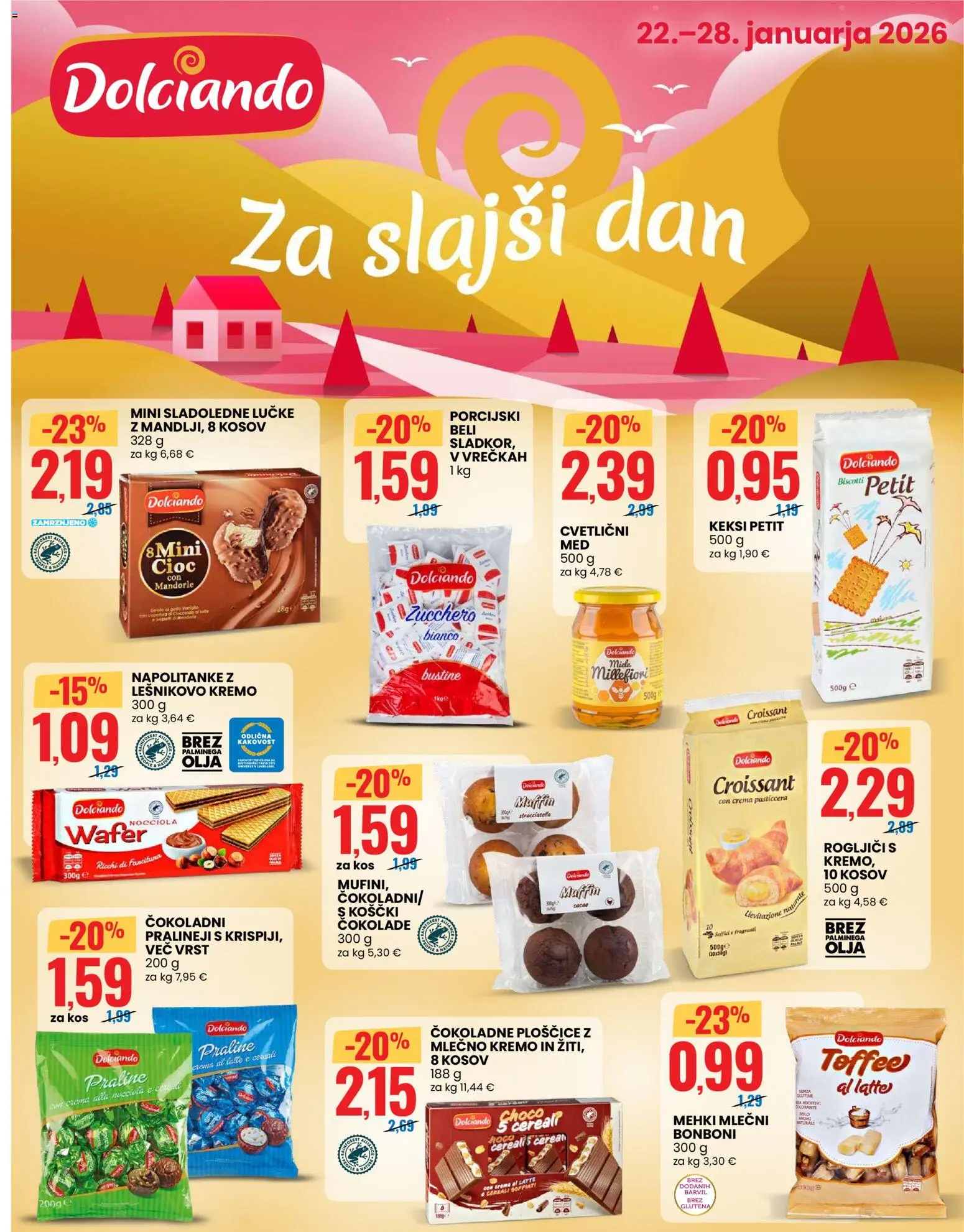 Novi Eurospin katalog ponudbe – veljaven od 22.01.2026 | Stran: 11 | Izdelki: Napolitanke, Keksi, Sladoledne lučke, Ploščice