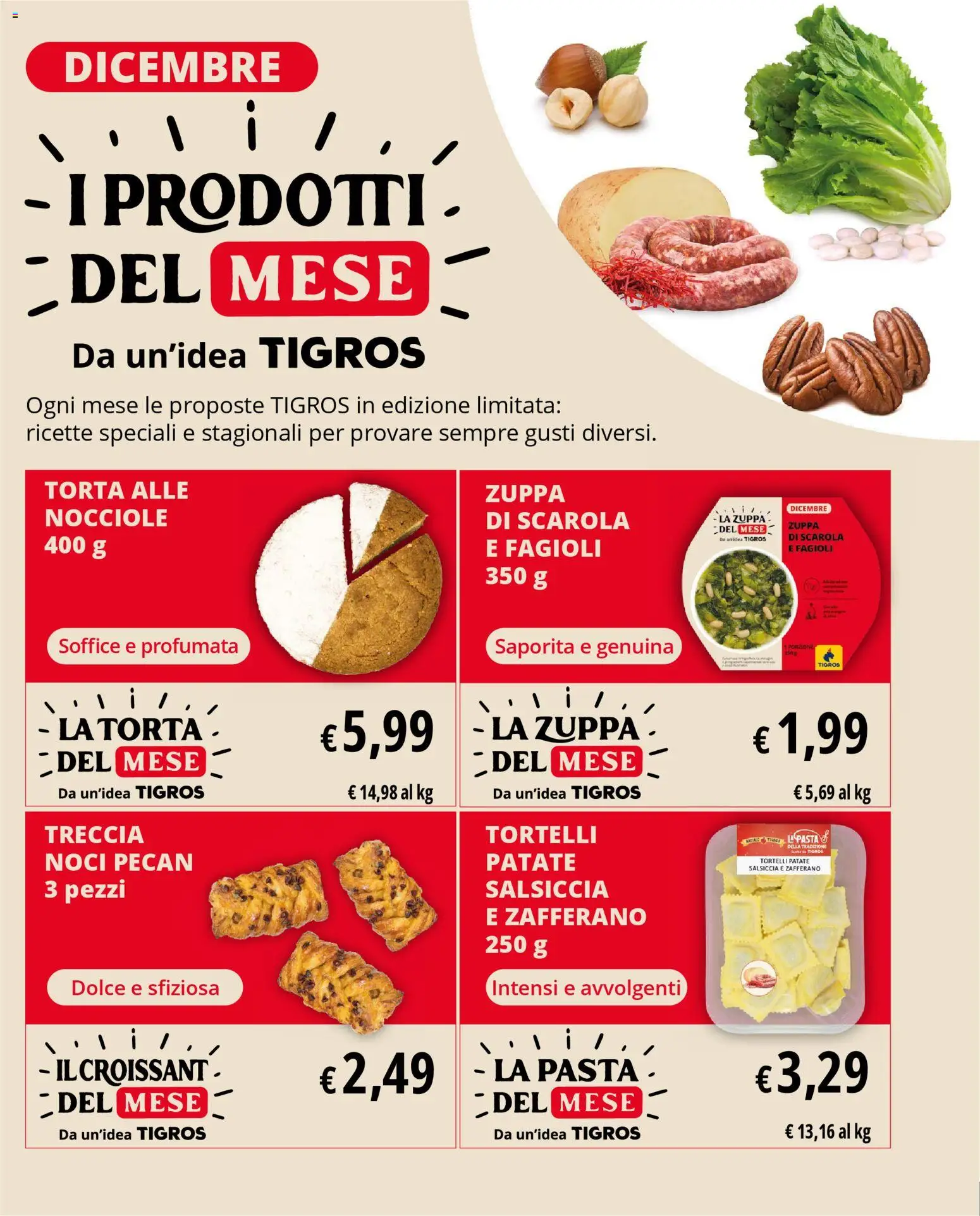 Volantino Tigros del 26.11.2025 | Pagina: 10 | Prodotti: Patate, Salsiccia, Nocciole, Torta