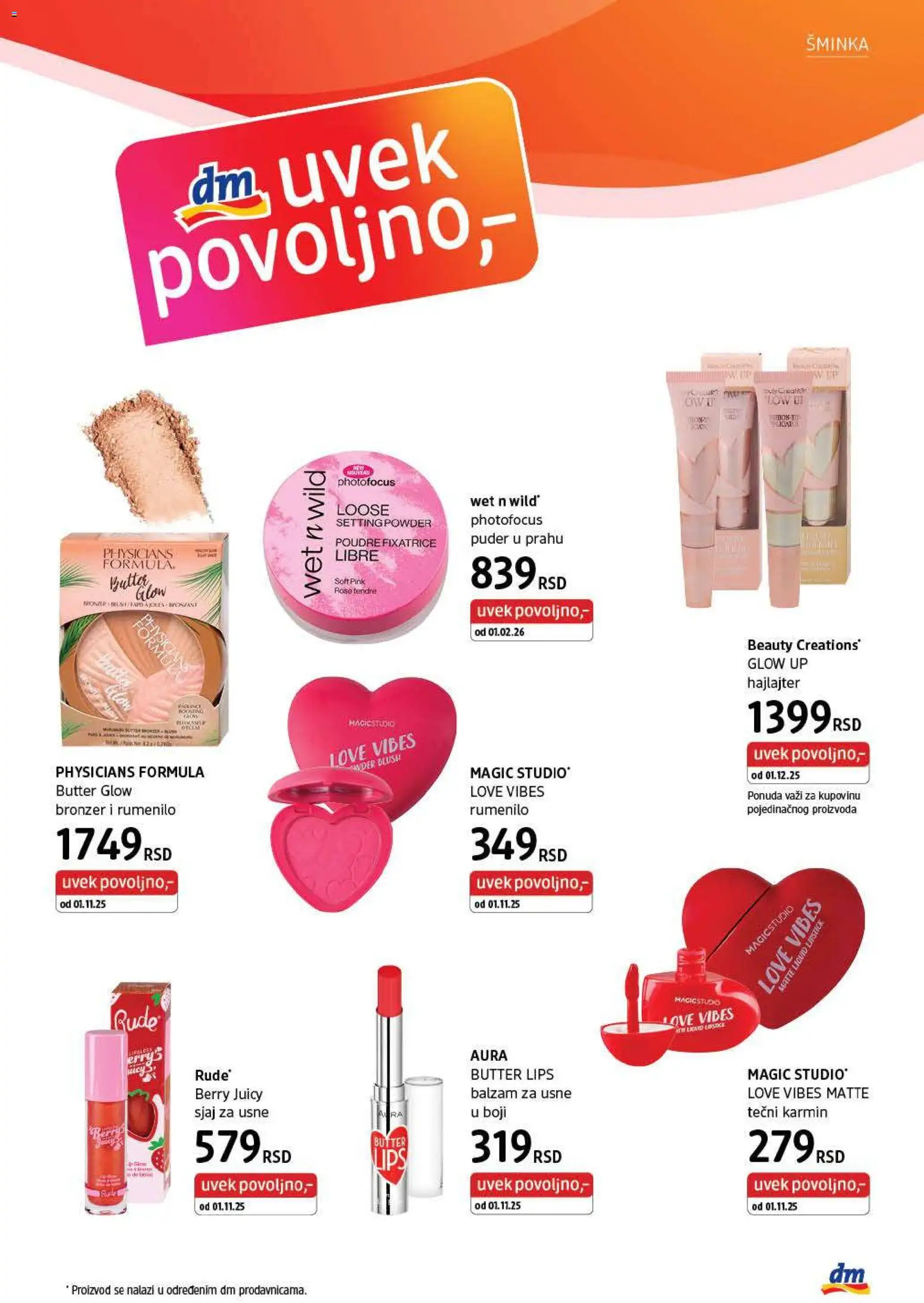 DM Drogerie katalog - važi od 01.02.2026 | Strana: 11 | Proizvode: Šminka, Puder, Sjaj za usne, Balzam