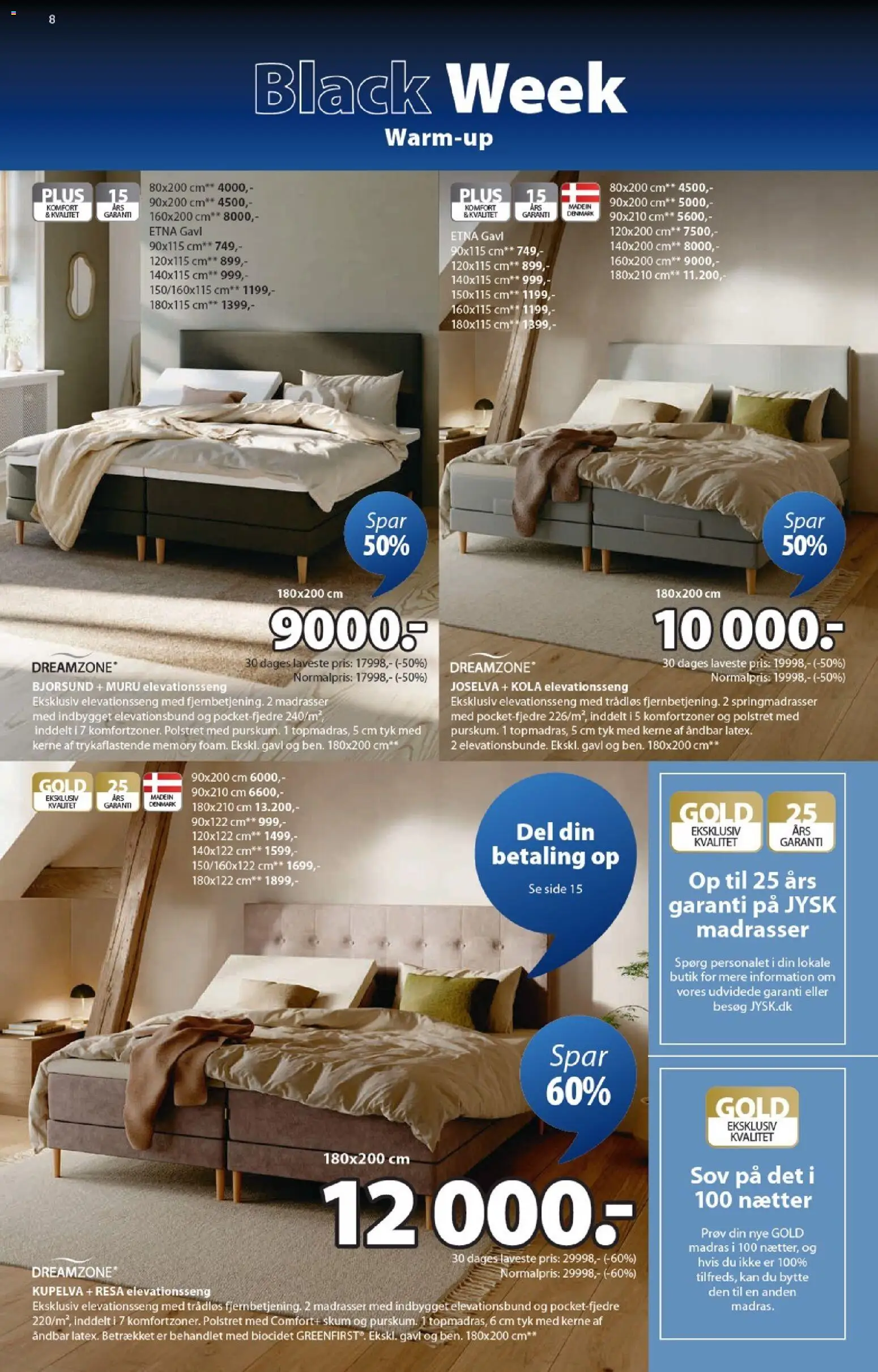 JYSK tilbudsavis – gyldig fra 14.11.2025 | Side: 8 | Produkter: Madras, Elevationsseng