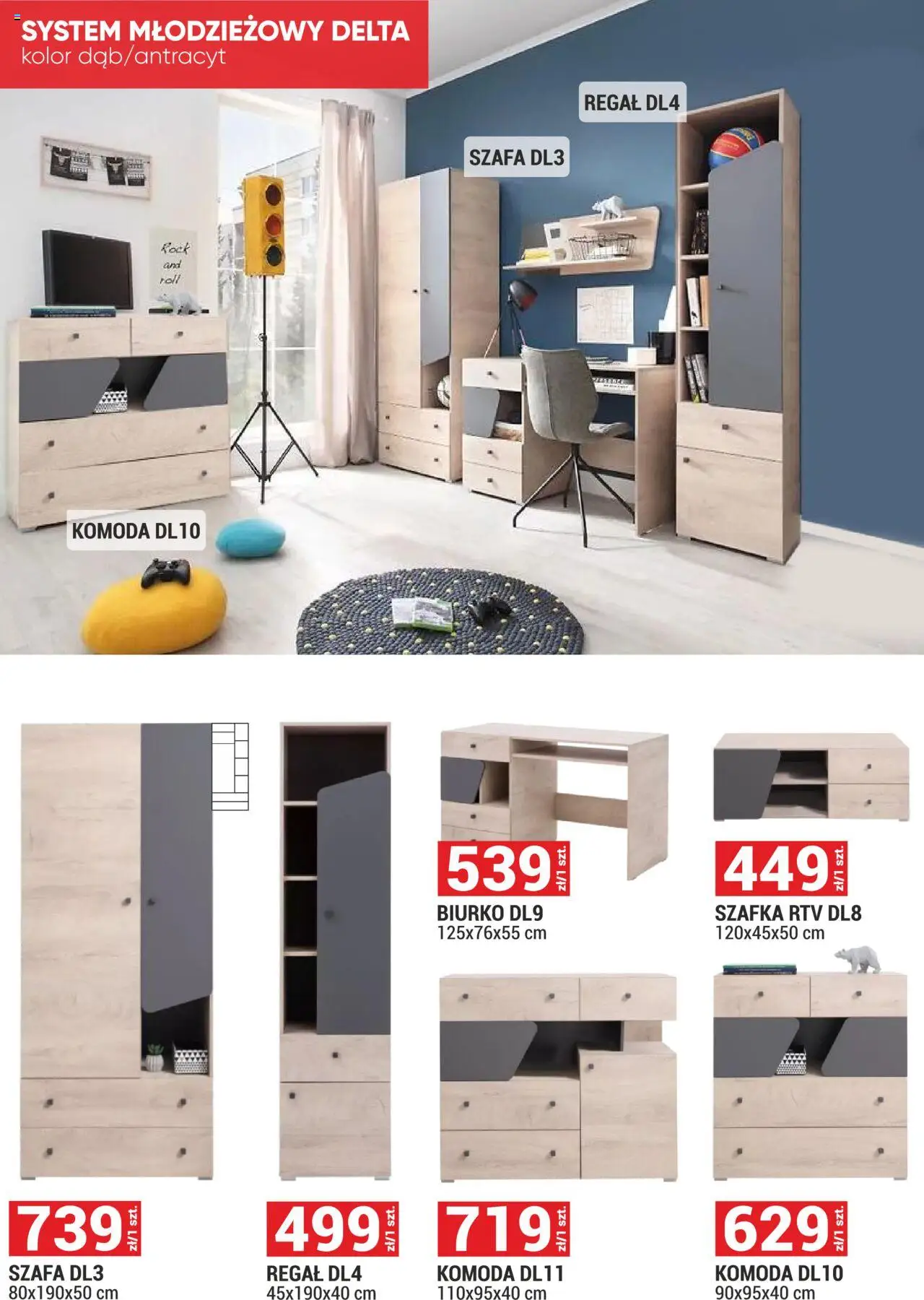Merkury Market Gazetka - Meble, Wypoczynki, Materace od 01.08.2025 | Strona: 14 | Produkty: Szafa, Biurko, szafka RTV, Regał