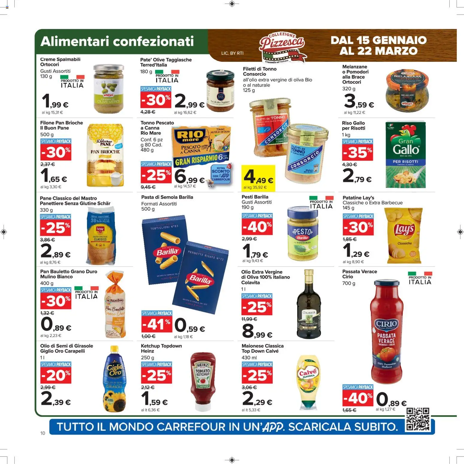 Volantino Carrefour del 15.01.2026 | Pagina: 10 | Prodotti: Crema, Patatine, Pomodori, Tonno