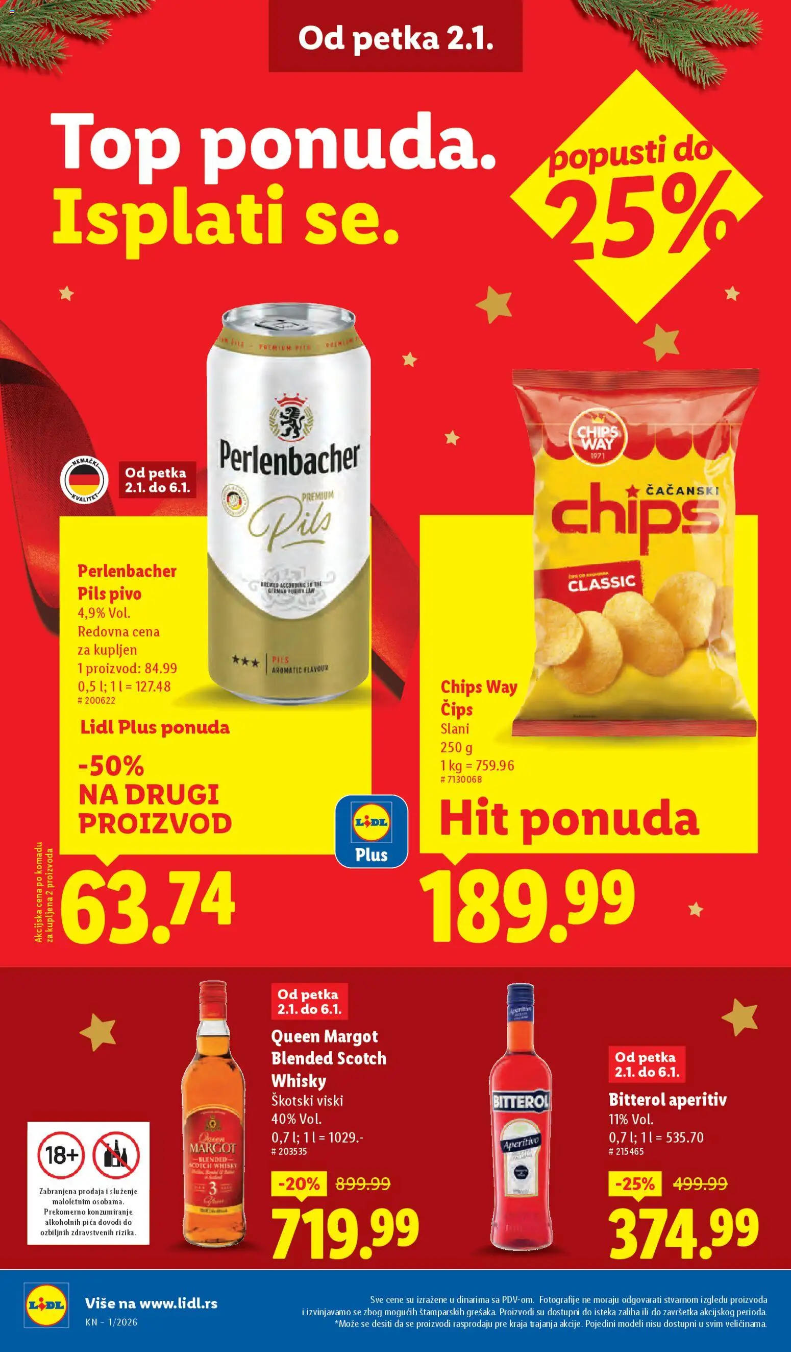 Lidl katalog - važi od 02.01.2026 | Strana: 28 | Proizvode: Čips, Viski, Pica, Pivo