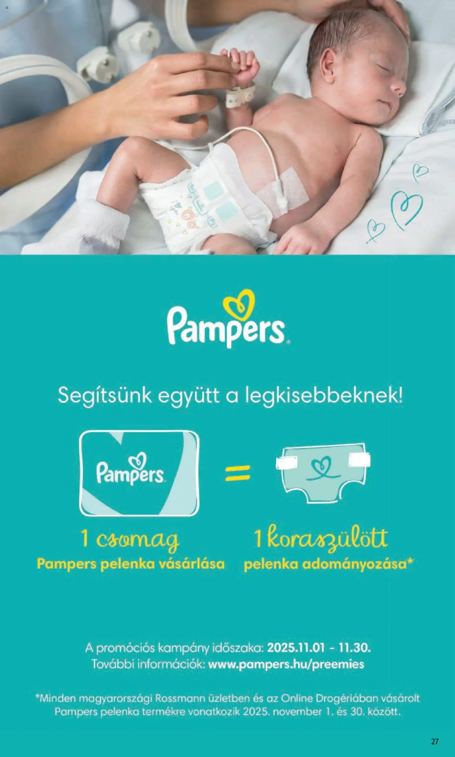 Rossmann akciós ujság - amely érvényes a következő dátumtól: 17.11.2025 | Oldal: 29 | Termékek: Pampers, Pelenka