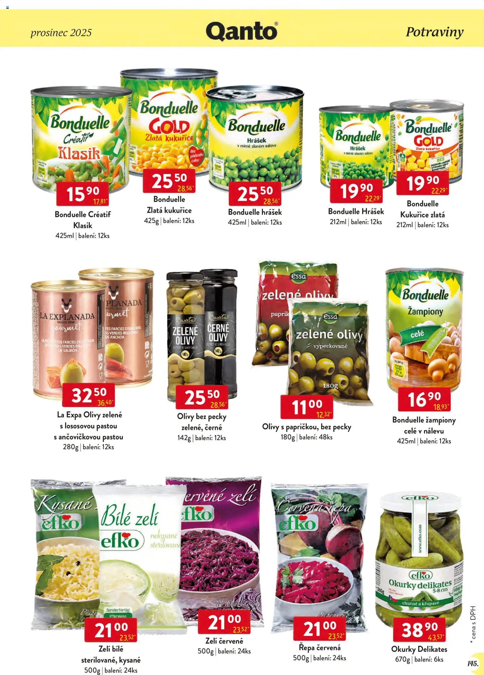 Astur & Qanto leták - Velkoobchod 12/2025 od 01.12.2025 | Strana: 145 | Produkty: Žampiony, Zelí, Olivy, Potraviny