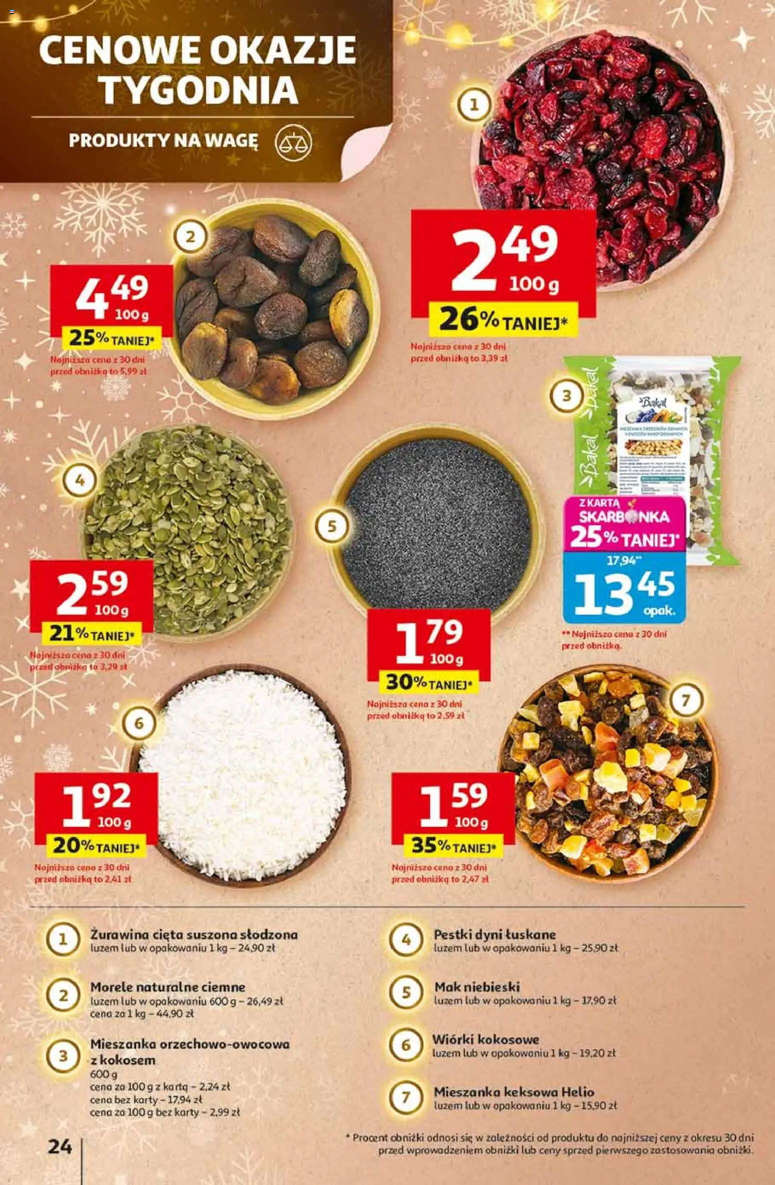Auchan Black Friday od 13.11.2025 | Strona: 24 | Produkty: Wiórki kokosowe, Mak niebieski, Morele, Pestki dyni
