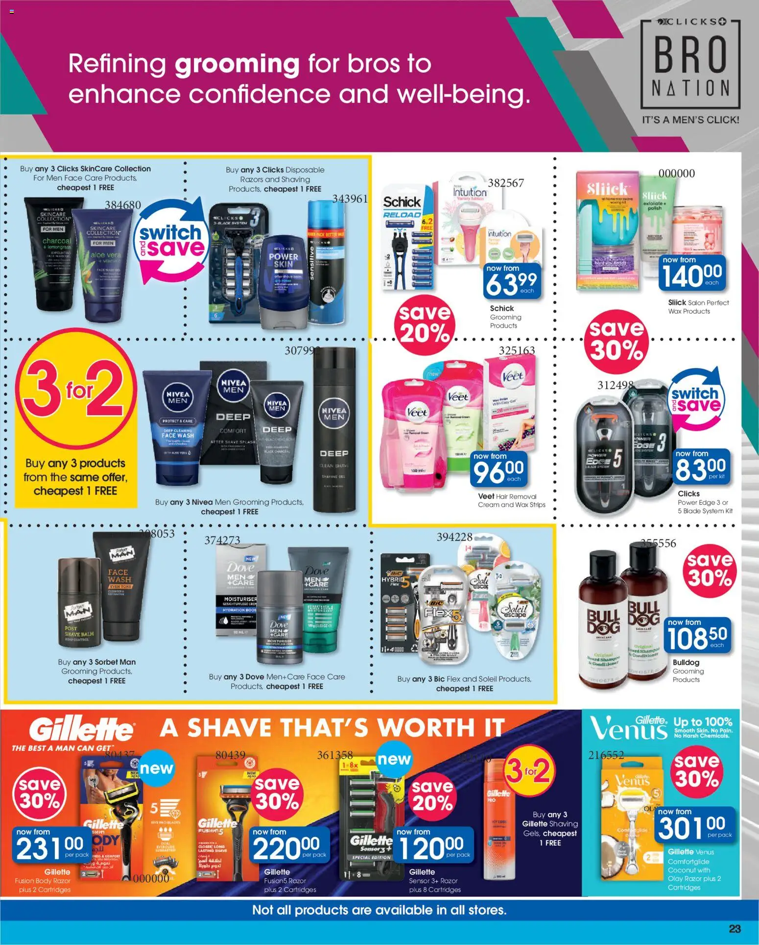 New Clicks catalogue – valid from 23.10.2025 | Page: 23 | Products: Wax, Switch, Conditioner, Cream