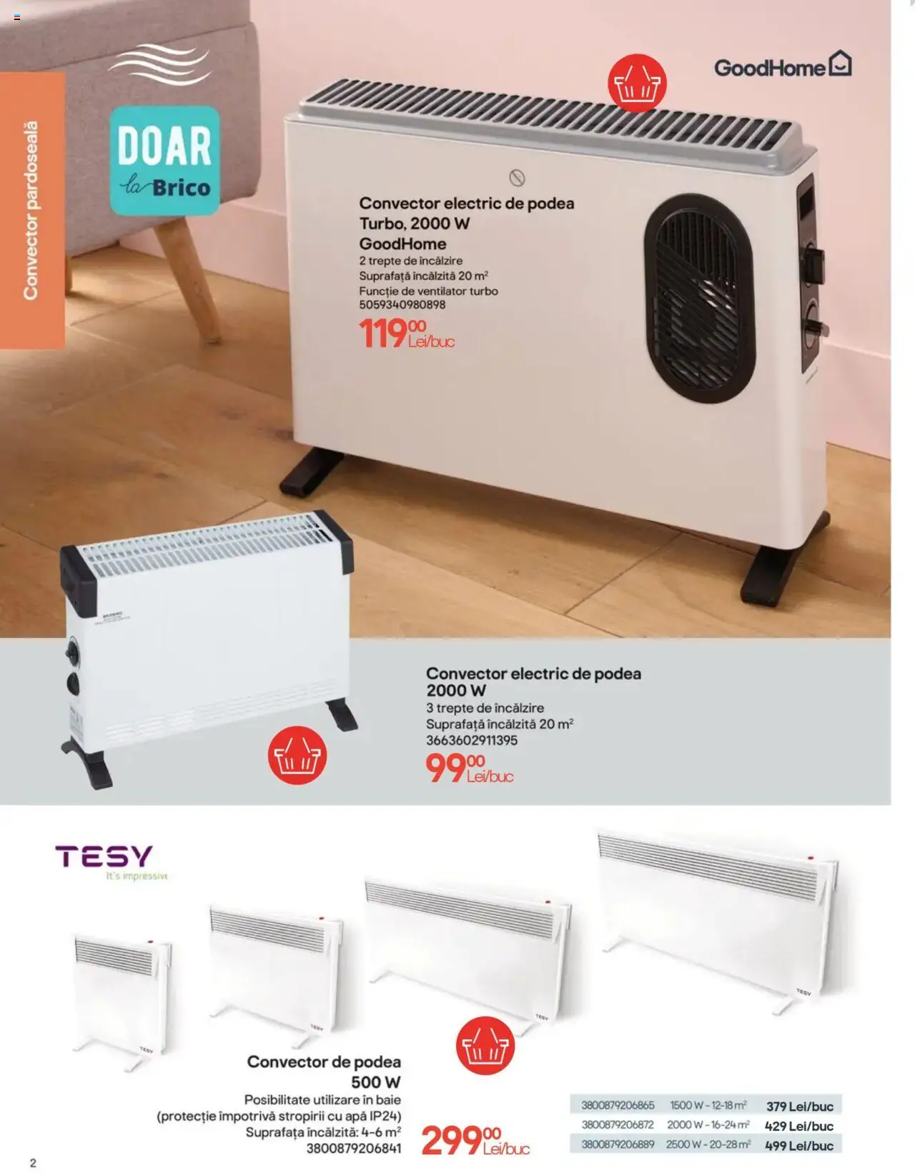 Brico Depot catalog - Încălzire – valabil de la 01.11.2024 | Pagină: 2 | Produse: Ventilator, Pardoseală, Apă