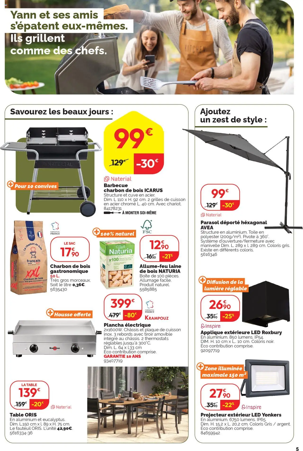  | Page: 5 | Produits: Plancha, Sac, Barbecue, Parasol