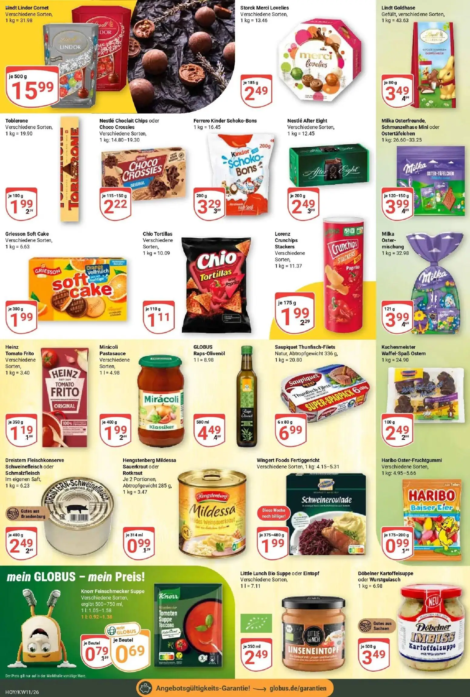 Globus prospekt Hoyerswerda	 – gültig ab 09.03.2026 | Seite: 11 | Produkte: Haribo, Knorr, Schweinefleisch, Chips