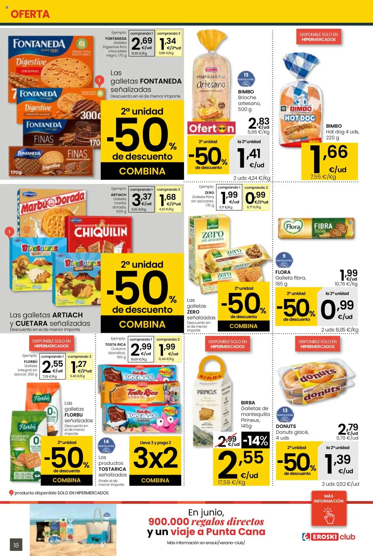 Eroski - Para conquistarte │ válido desde el 12.06.2025 | Página: 18 | Productos: Chocolate, Galletas, Συσκευή ροής, Donuts