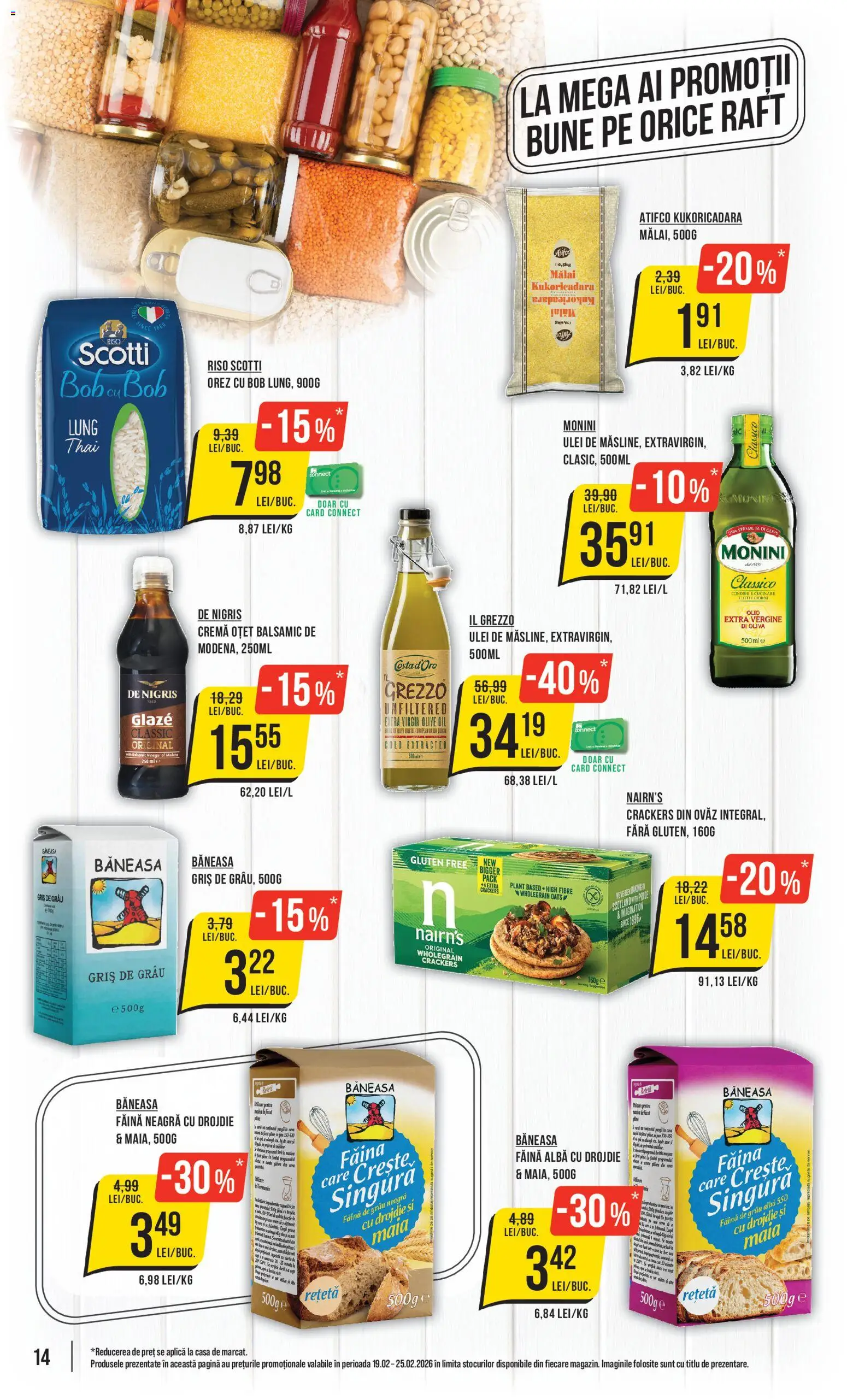 Noul catalog Mega Image – valabil de la 19.02.2026 | Pagină: 14 | Produse: Cremă, Ulei, Oțet, Orez