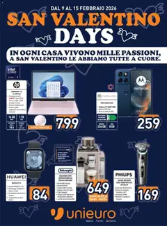 Anteprima del volantino Unieuro San Valentino catalogo valido a partire dal 09.02.2026